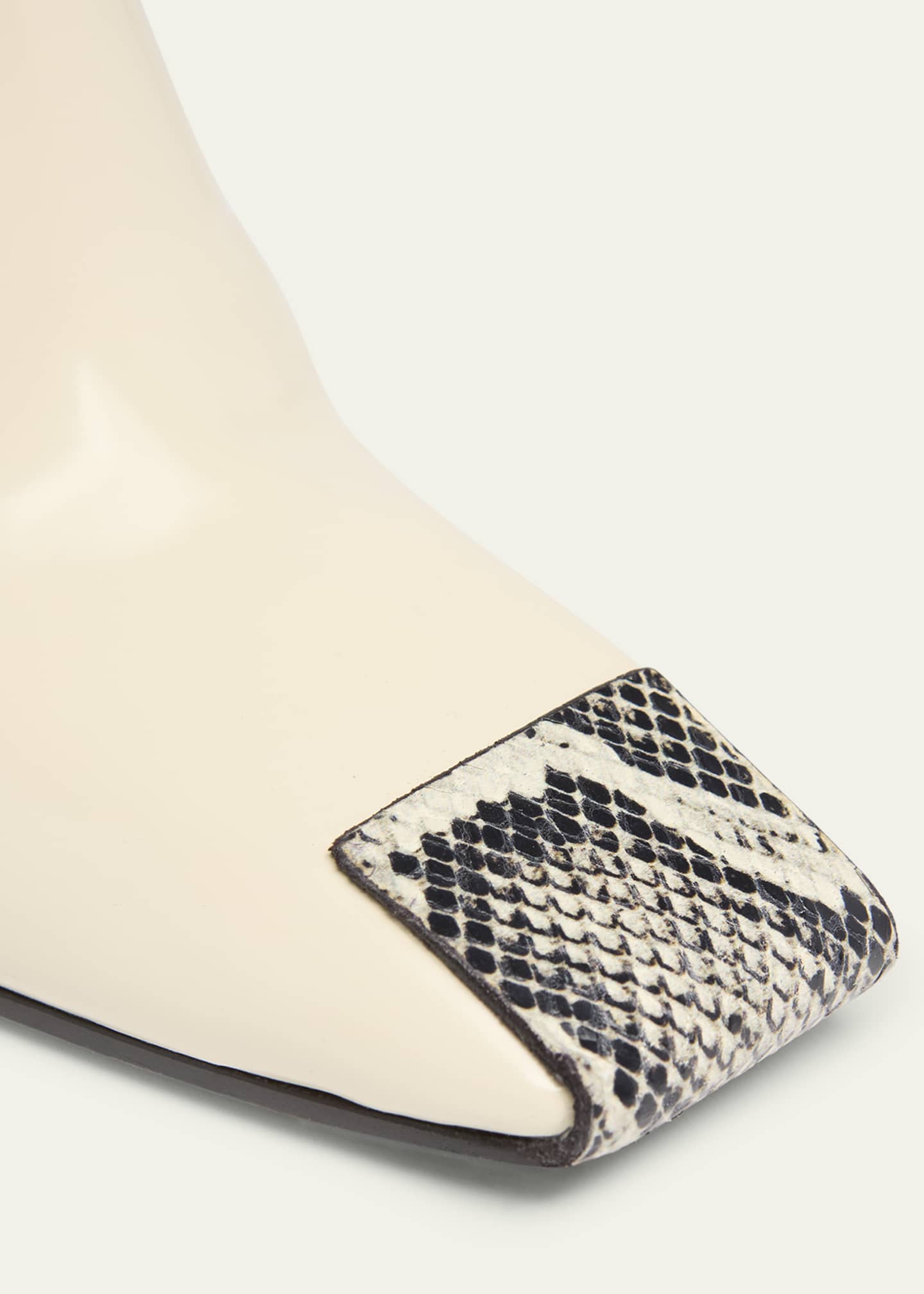 Bottega Veneta Okinawa Mixed Leather Square-Toe Mules Image 5 of 6