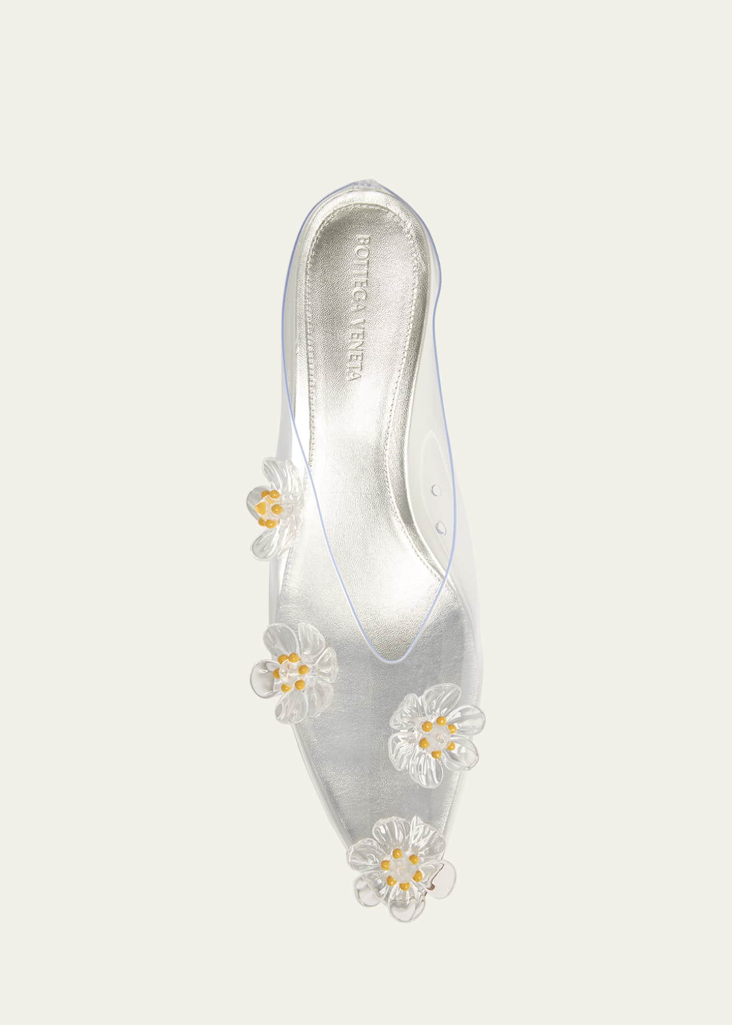 Bottega Veneta Flower Pudding Rubber Kitten-Heel Mule Pumps Image 6 of 6