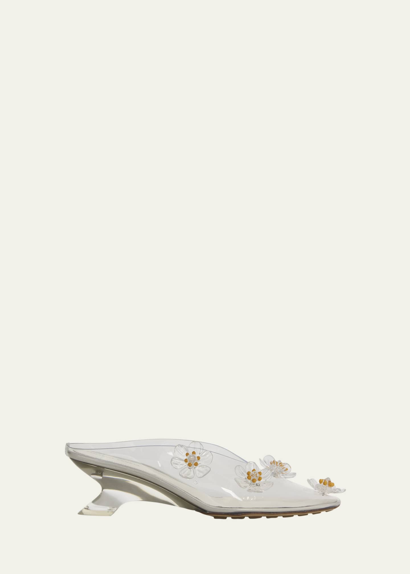 Bottega Veneta Flower Pudding Rubber Kitten-Heel Mule Pumps Image 1 of 6