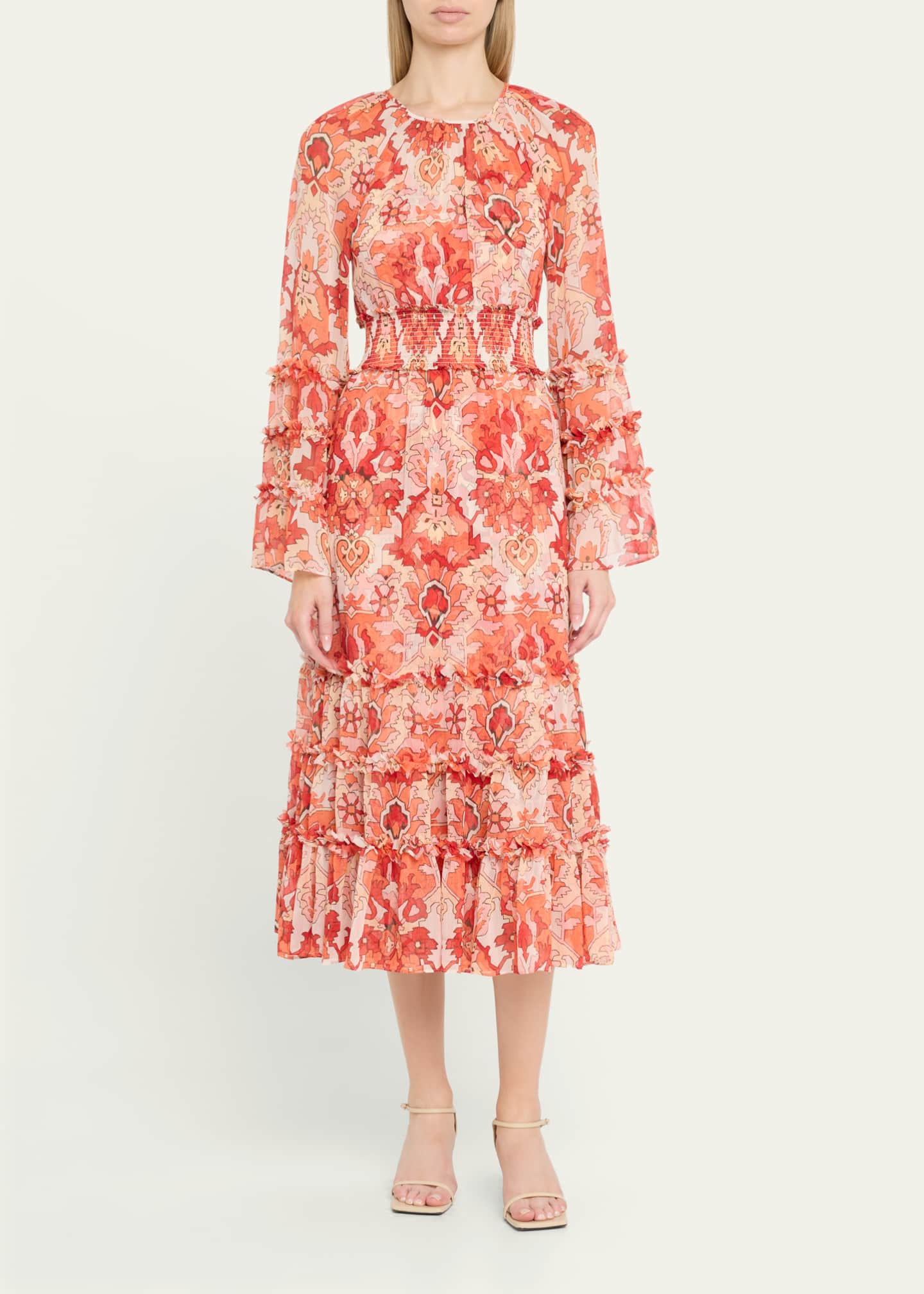 Sunnina Damask Midi Dress