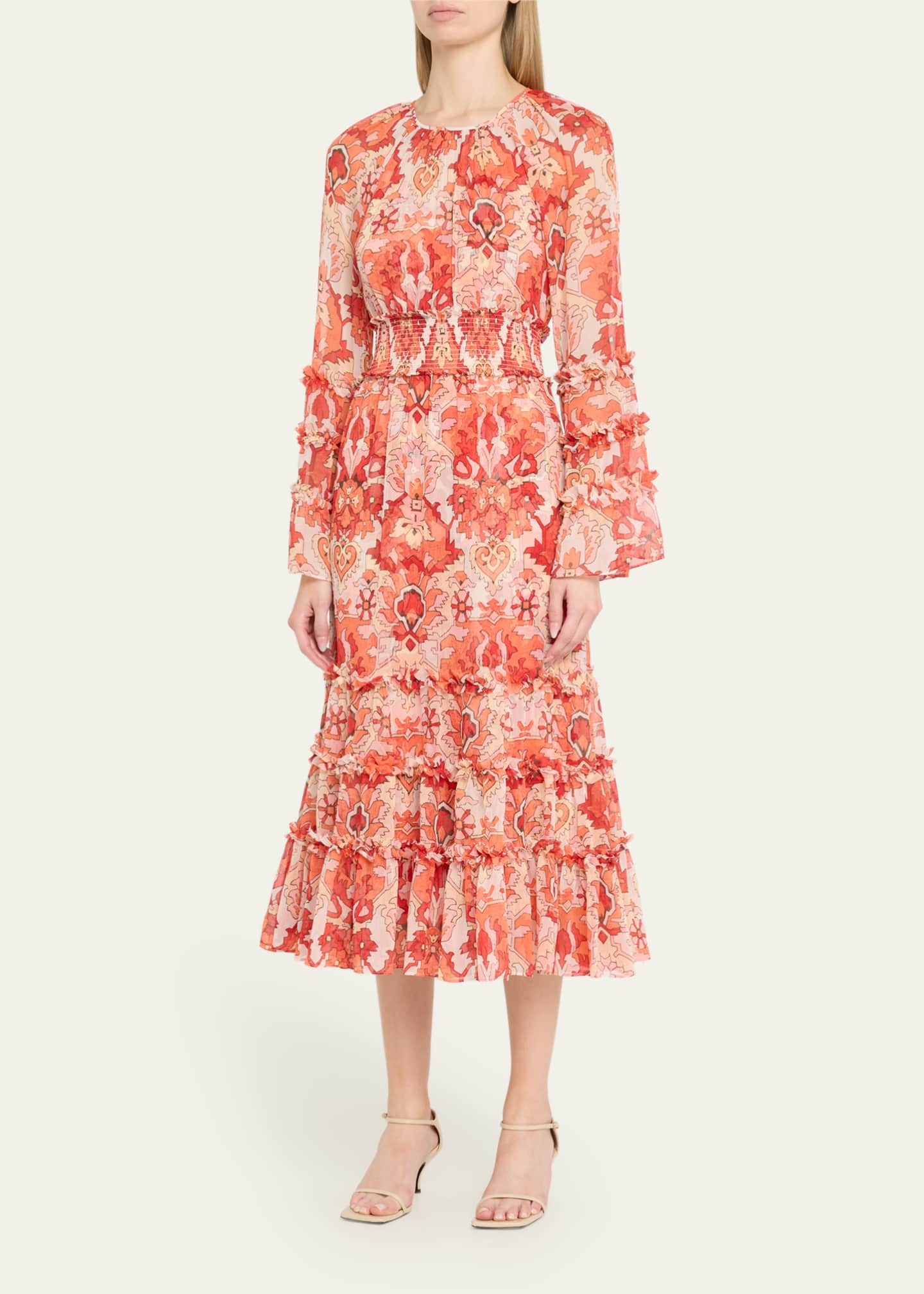 Sunnina Damask Midi Dress
