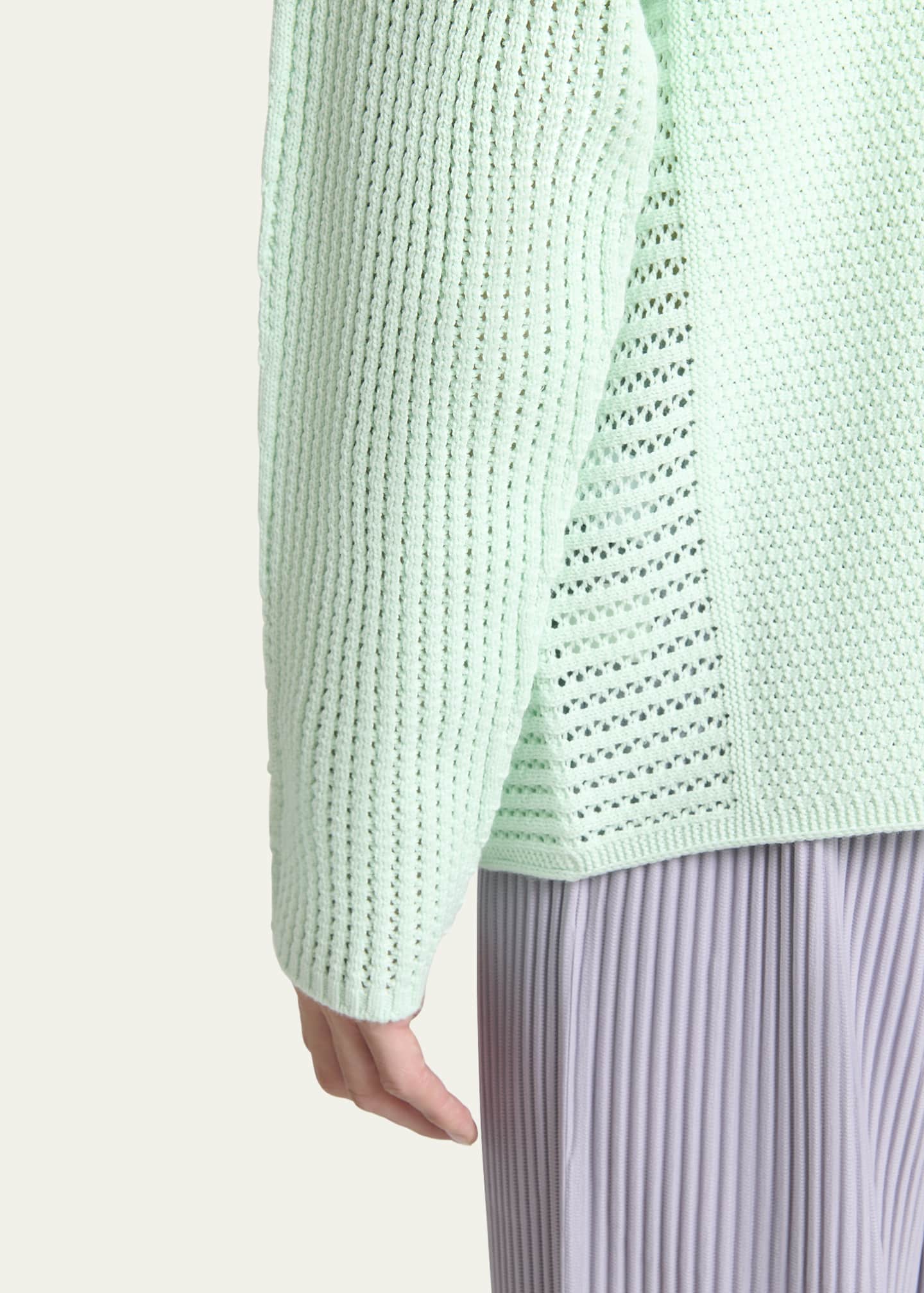 Homme Plisse Issey Miyake Men's Rustic Knit Button-Down Sweater Image 5 of 5