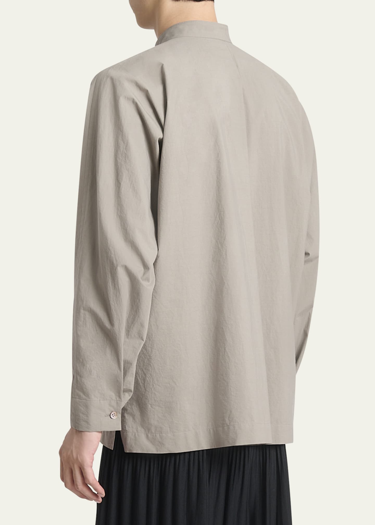 Homme Plisse Issey Miyake Men's Streamline Band-Collar Sport Shirt Image 3 of 5