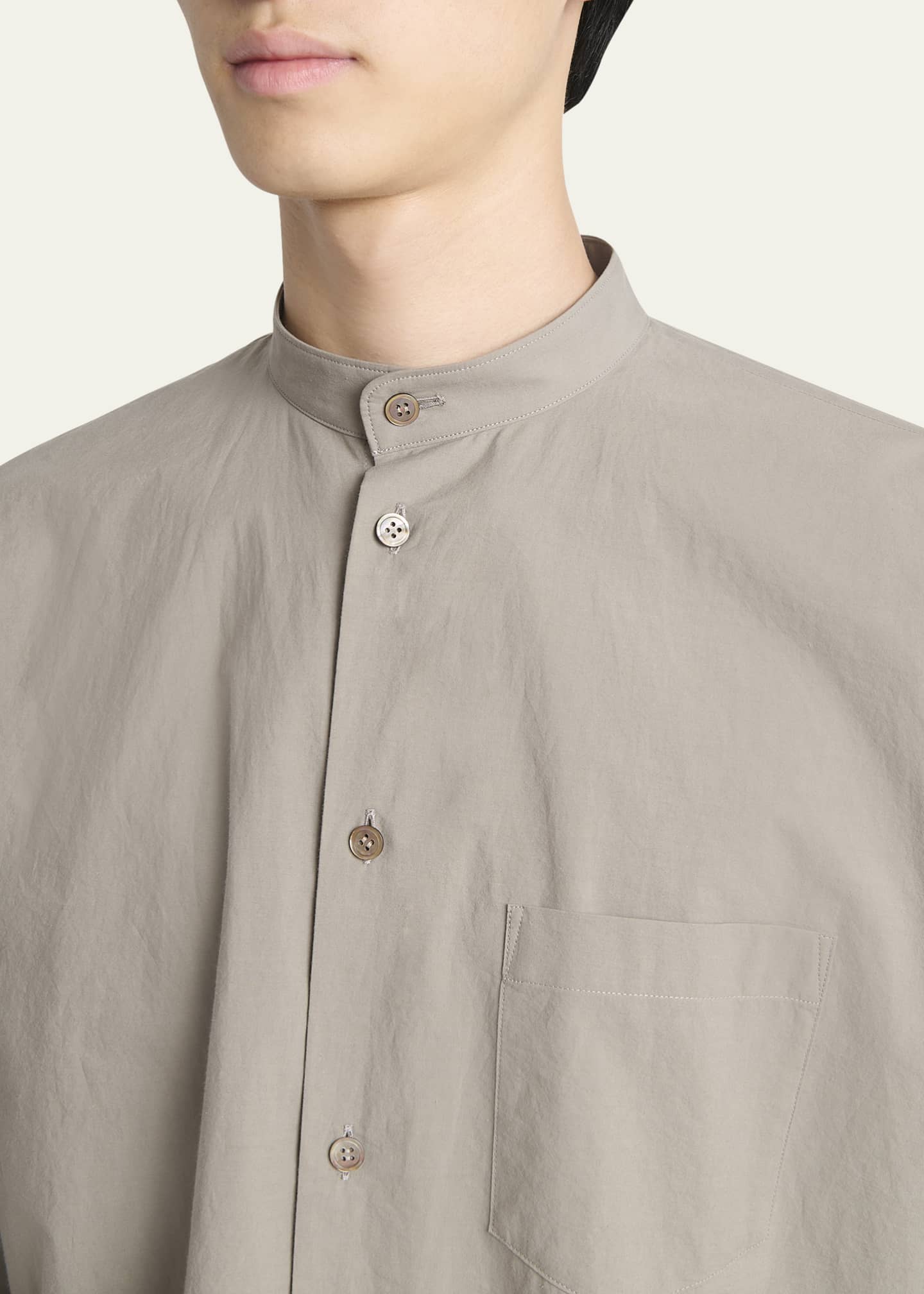 Homme Plisse Issey Miyake Men's Streamline Band-Collar Sport Shirt Image 5 of 5