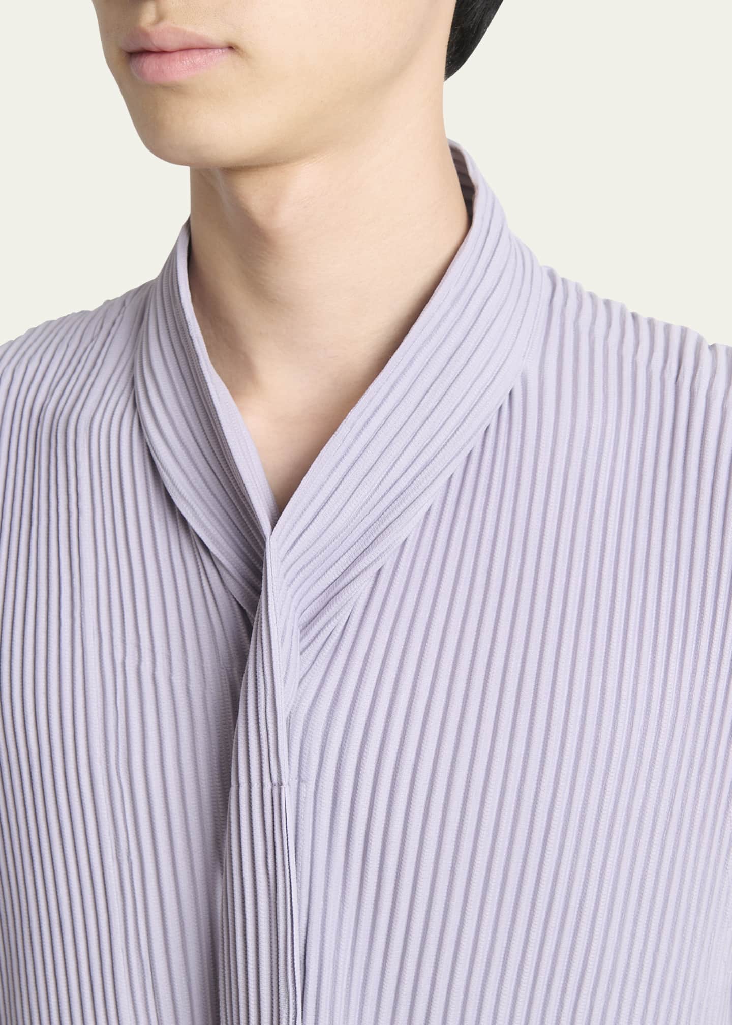 Homme Plisse Issey Miyake Men's Pleated Self-Tie Sleeveless Shirt Image 5 of 5