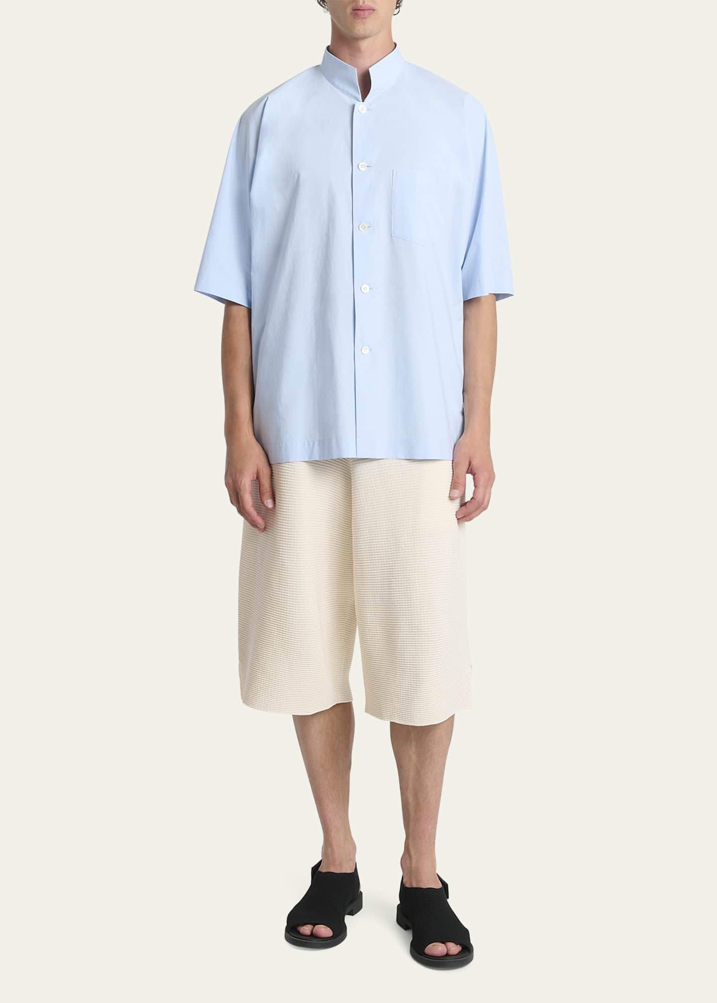 Homme Plisse Issey Miyake Men's Streamline Cotton Sport Shirt Image 2 of 5