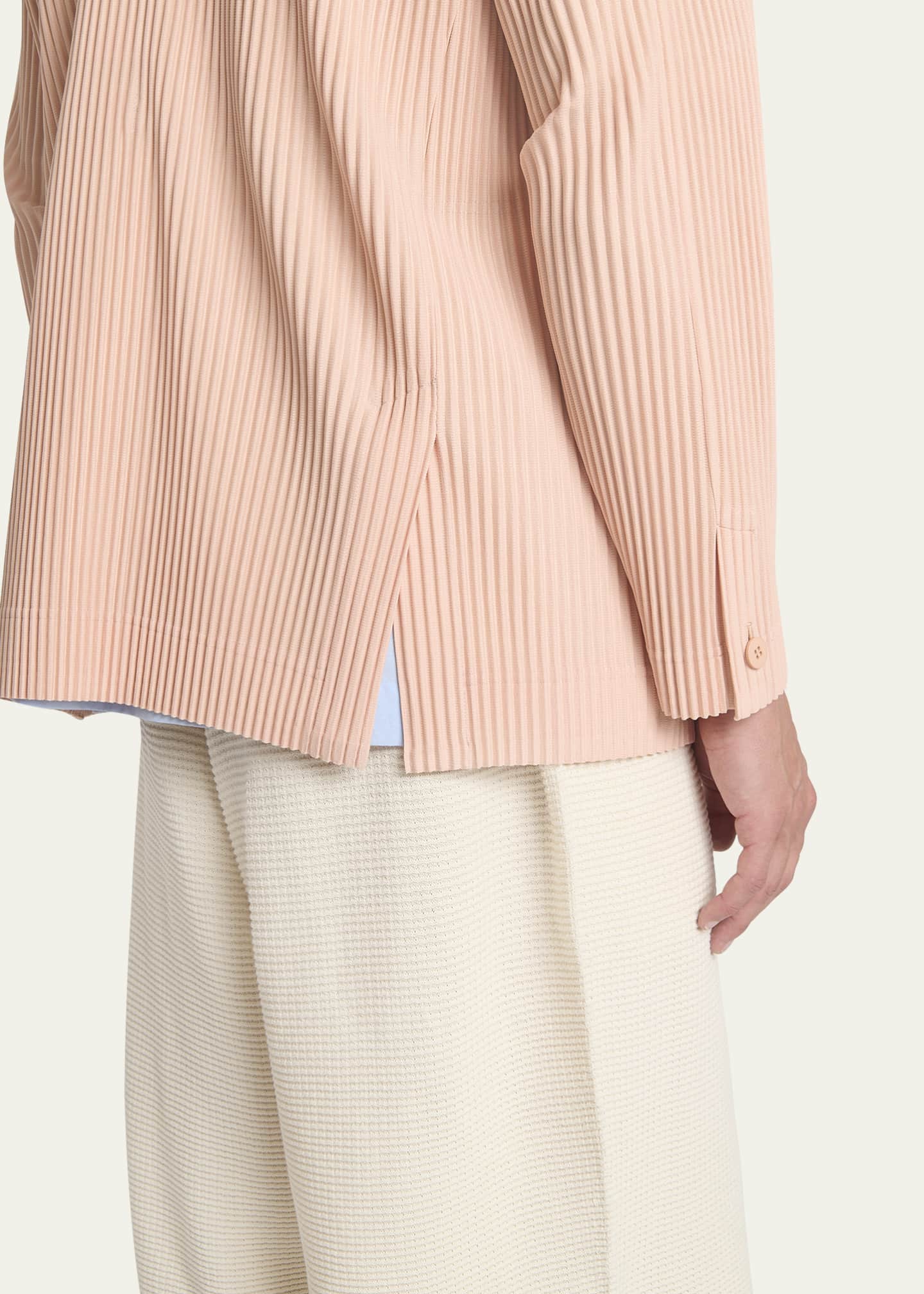 Homme Plisse Issey Miyake Men's Pleated Double-Breasted Sport Coat Image 5 of 5