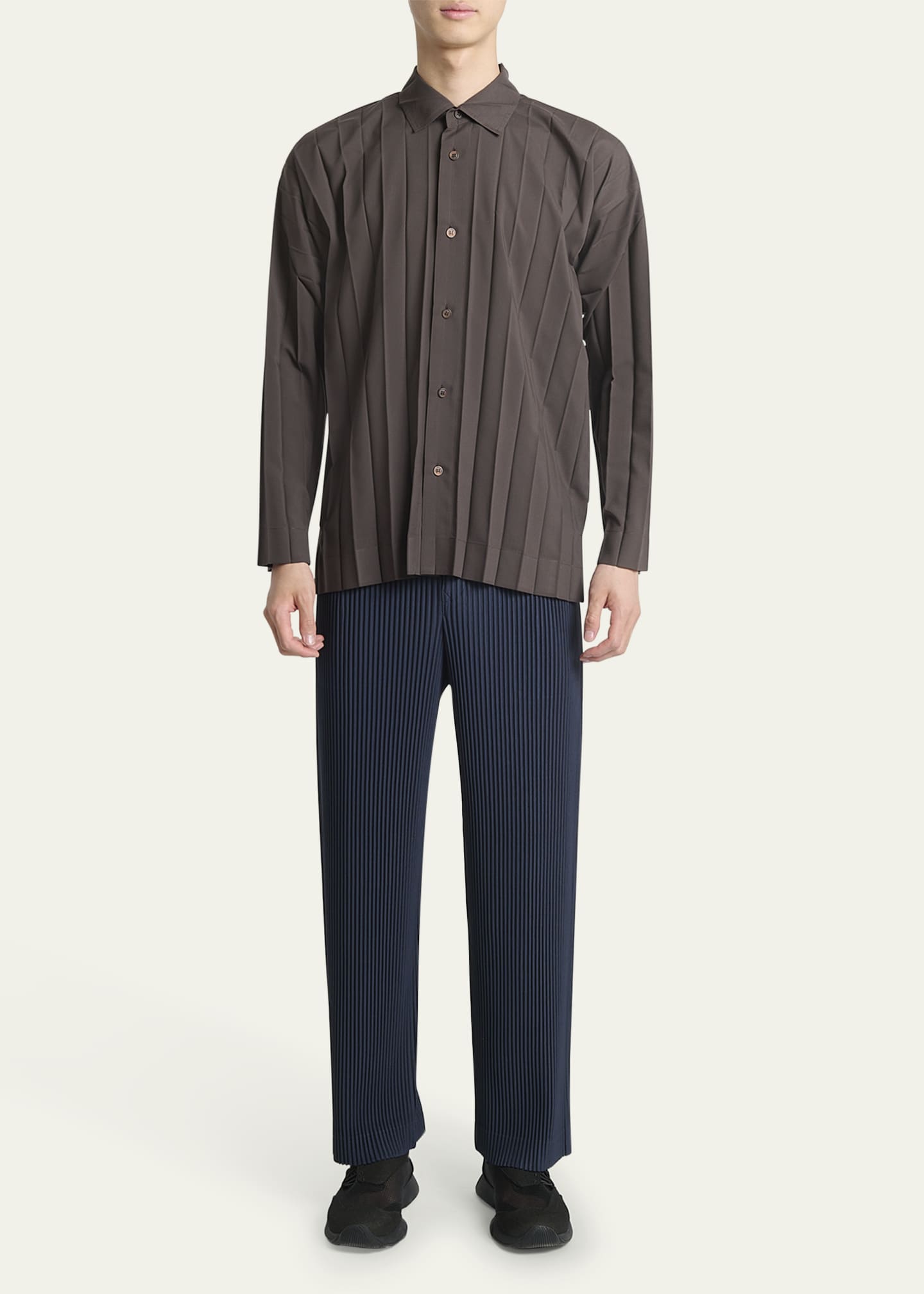 Homme Plisse Issey Miyake Men's Edge Pleated Sport Shirt