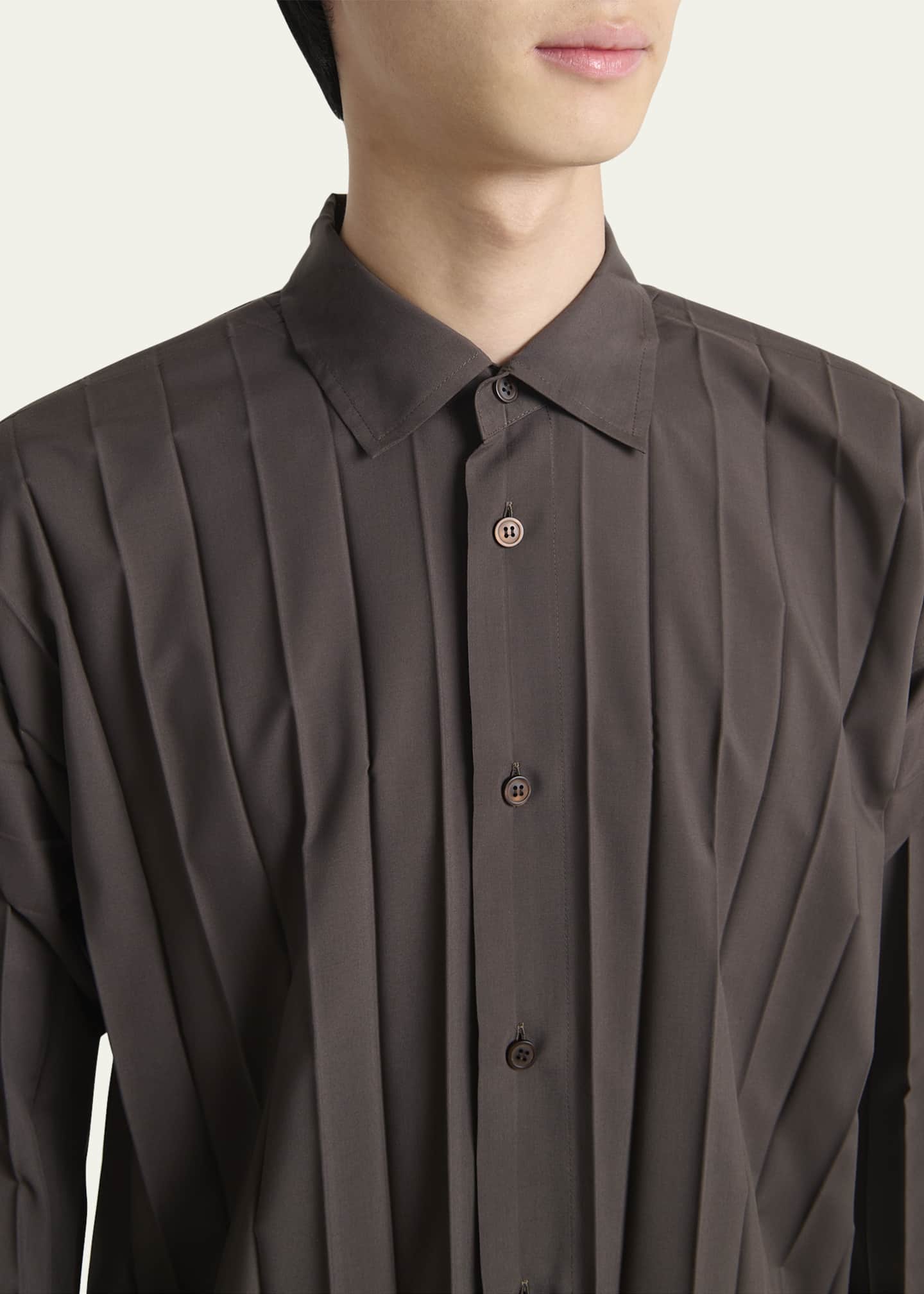 Homme Plisse Issey Miyake Men's Edge Pleated Sport Shirt