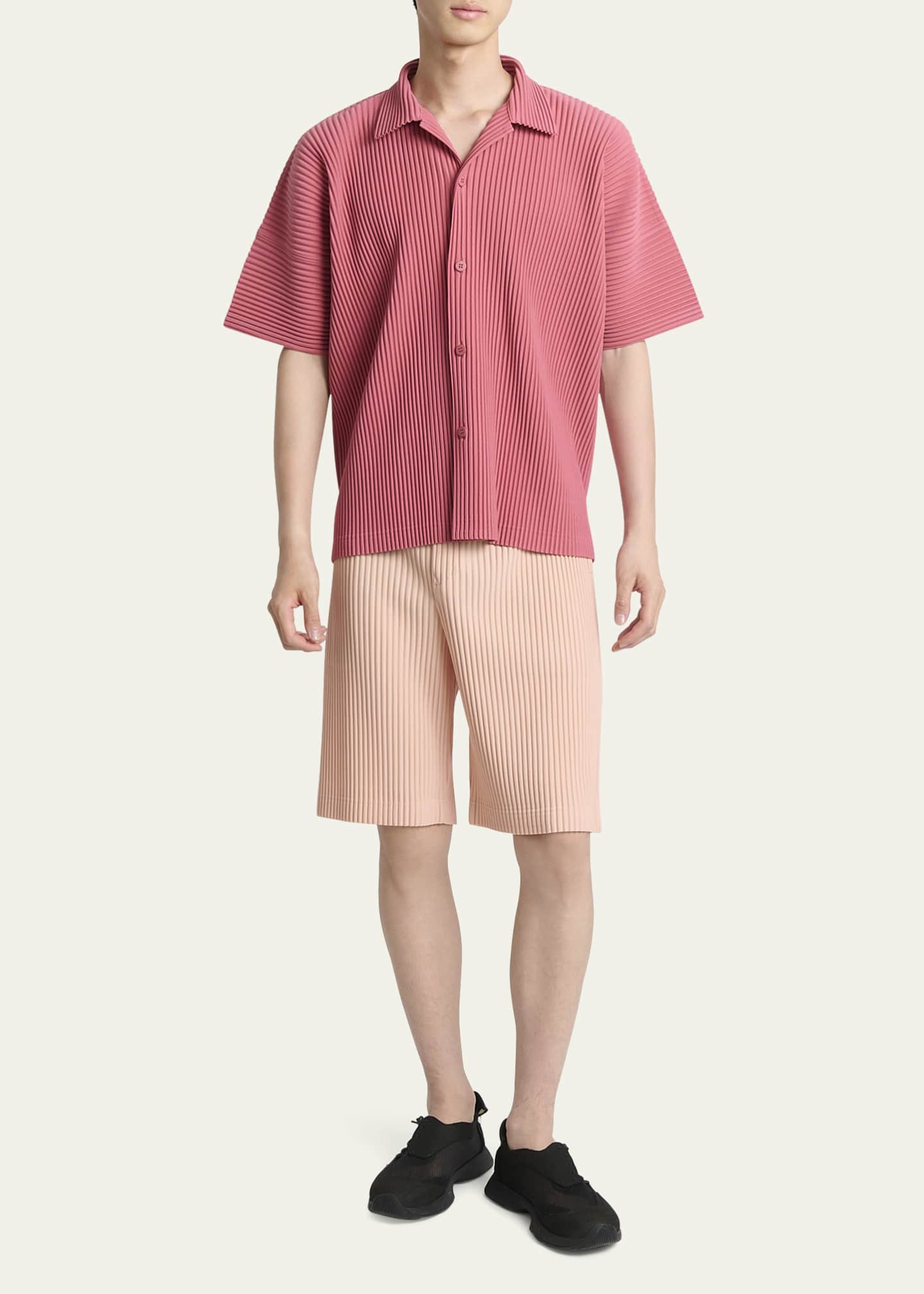 Homme Plisse Issey Miyake Men's Pleated Button-Down Shirt