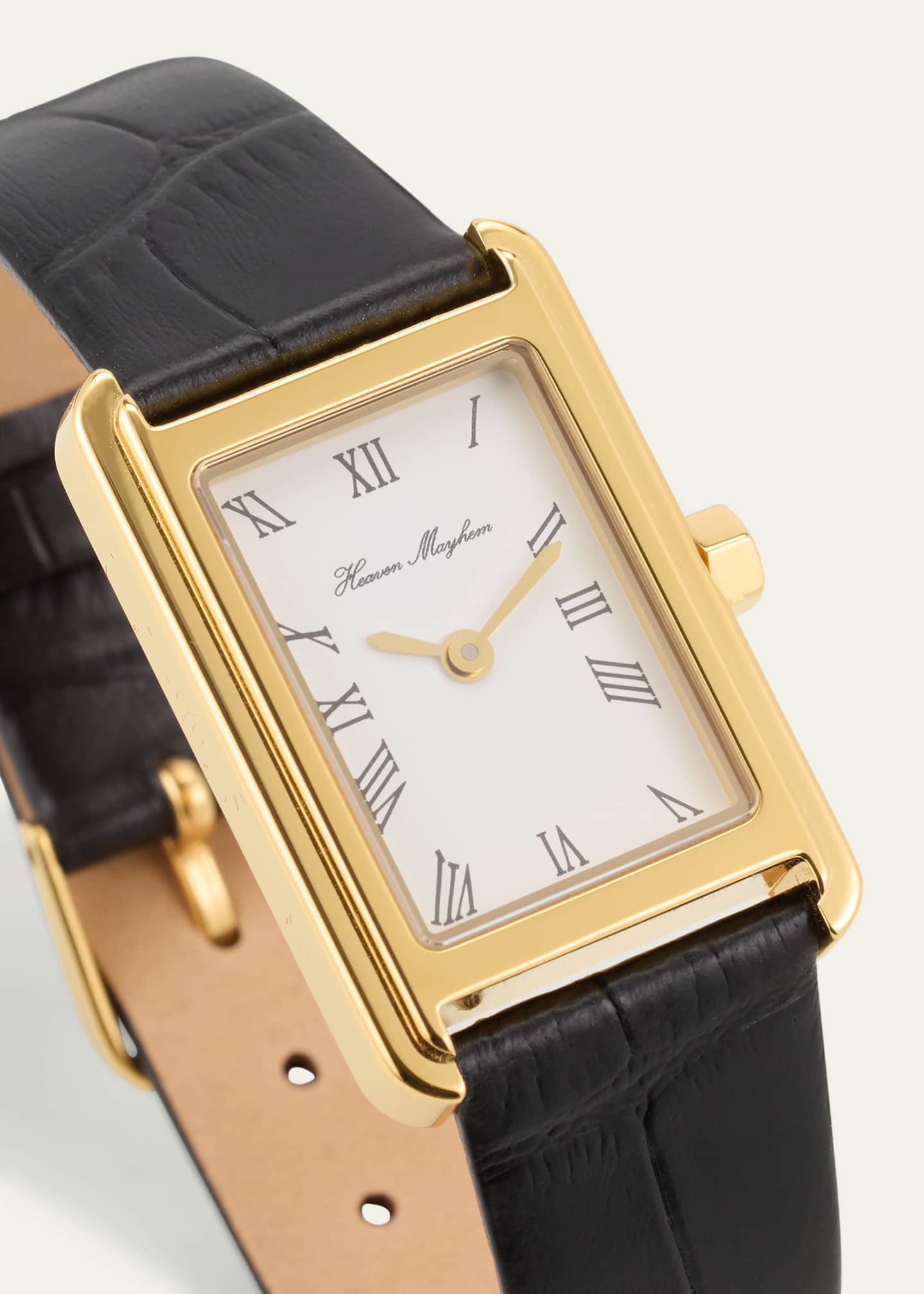 Heaven Mayhem Icon Watch with Leather Strap, Gold Image 3 of 4