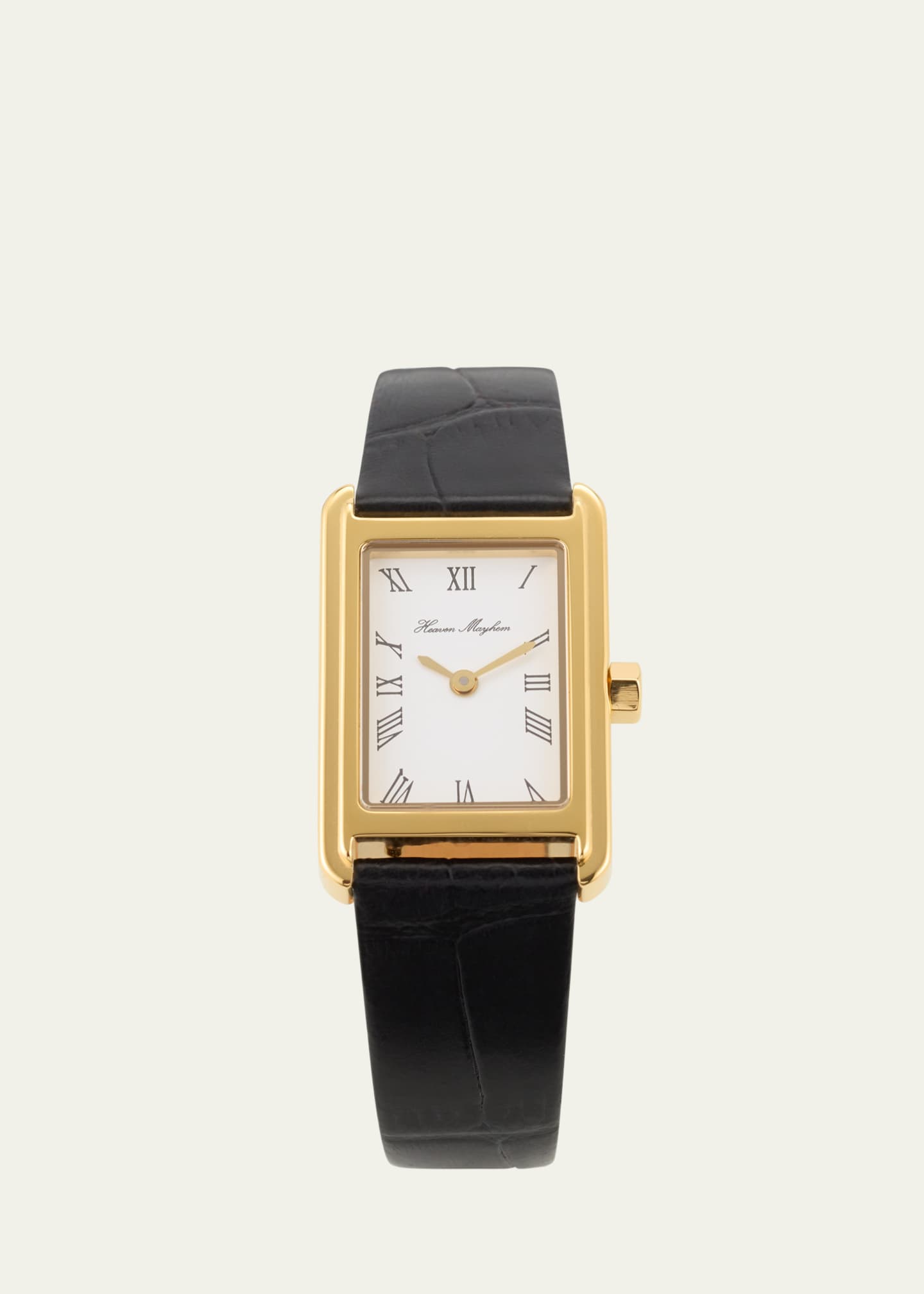 Heaven Mayhem Icon Watch with Leather Strap, Gold Image 1 of 4