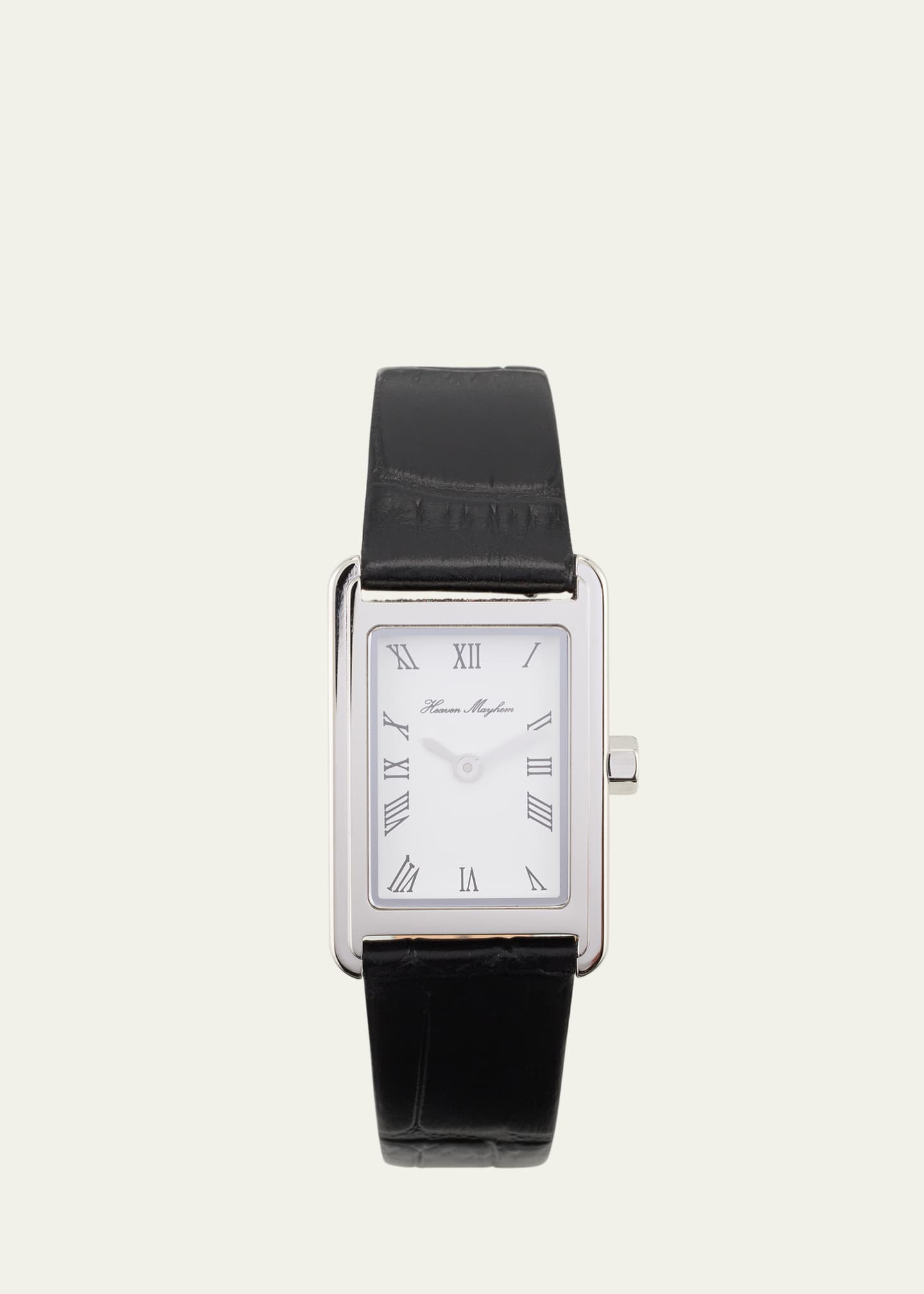 Heaven Mayhem Icon Watch with Leather Strap, Silver Image 1 of 4