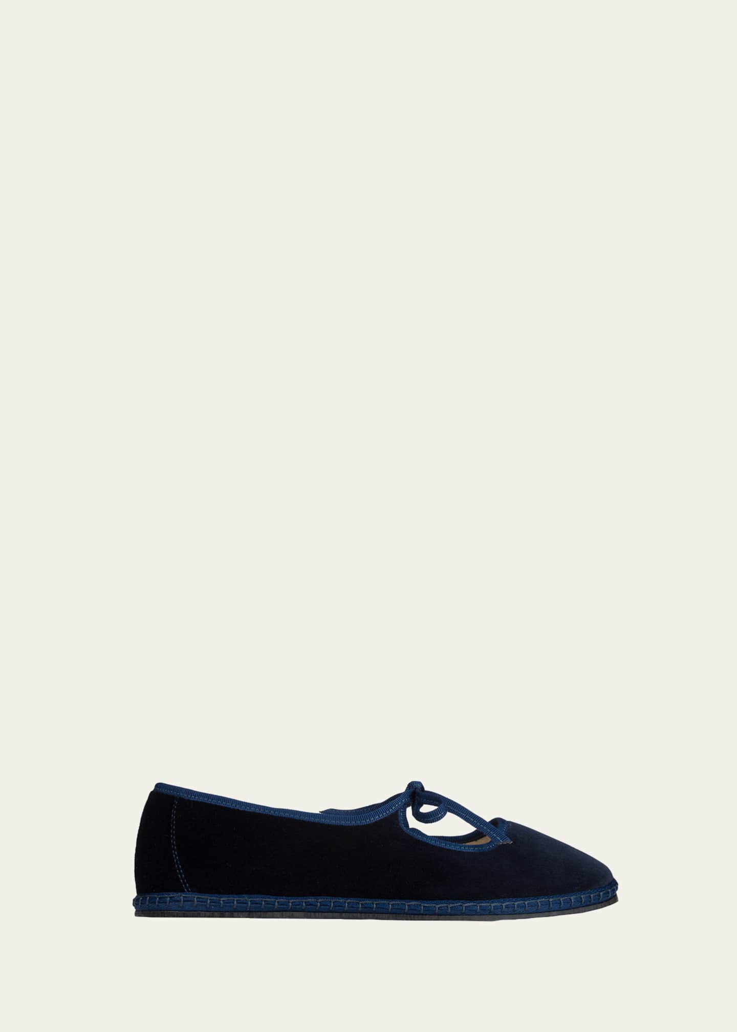 Vibi Venezia Brigitte Cotton Mary Jane Tie Flats