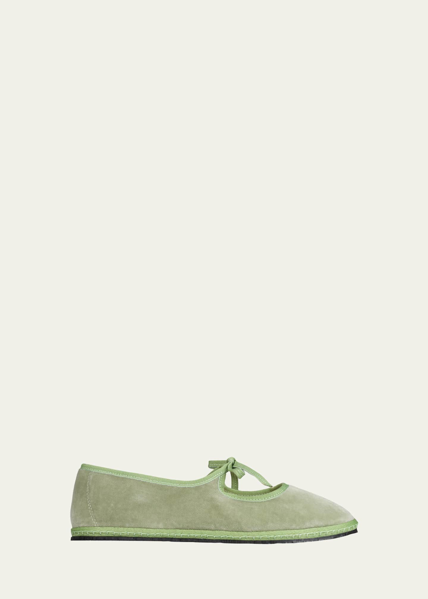 Vibi Venezia Brigitte Cotton Mary Jane Tie Flats