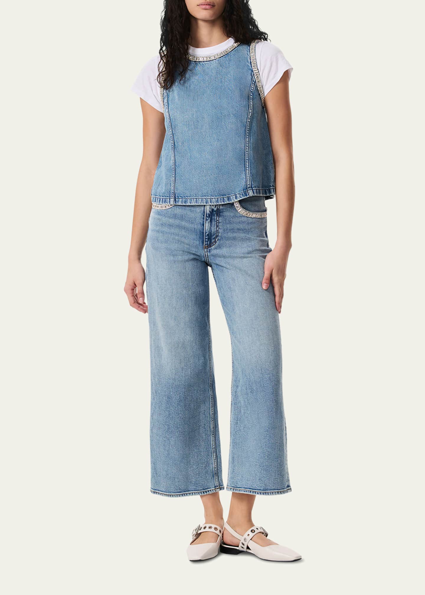 Rag & Bone Andi Embellished Wide Ankle Jeans Image 2 of 5