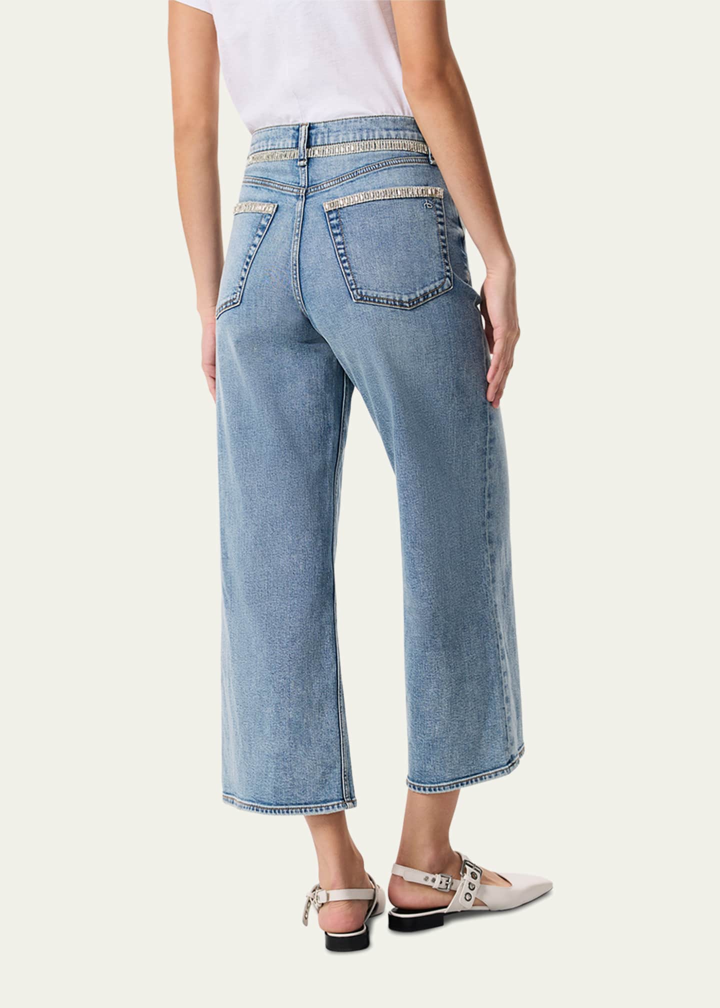 Rag & Bone Andi Embellished Wide Ankle Jeans Image 3 of 5