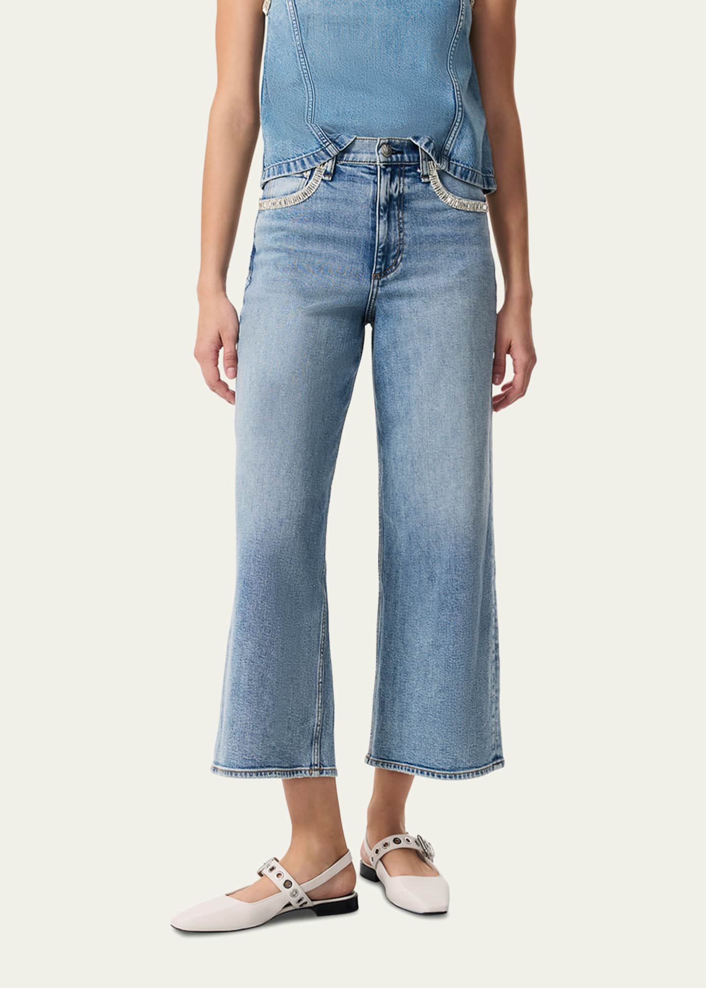 Rag & Bone Andi Embellished Wide Ankle Jeans Image 4 of 5