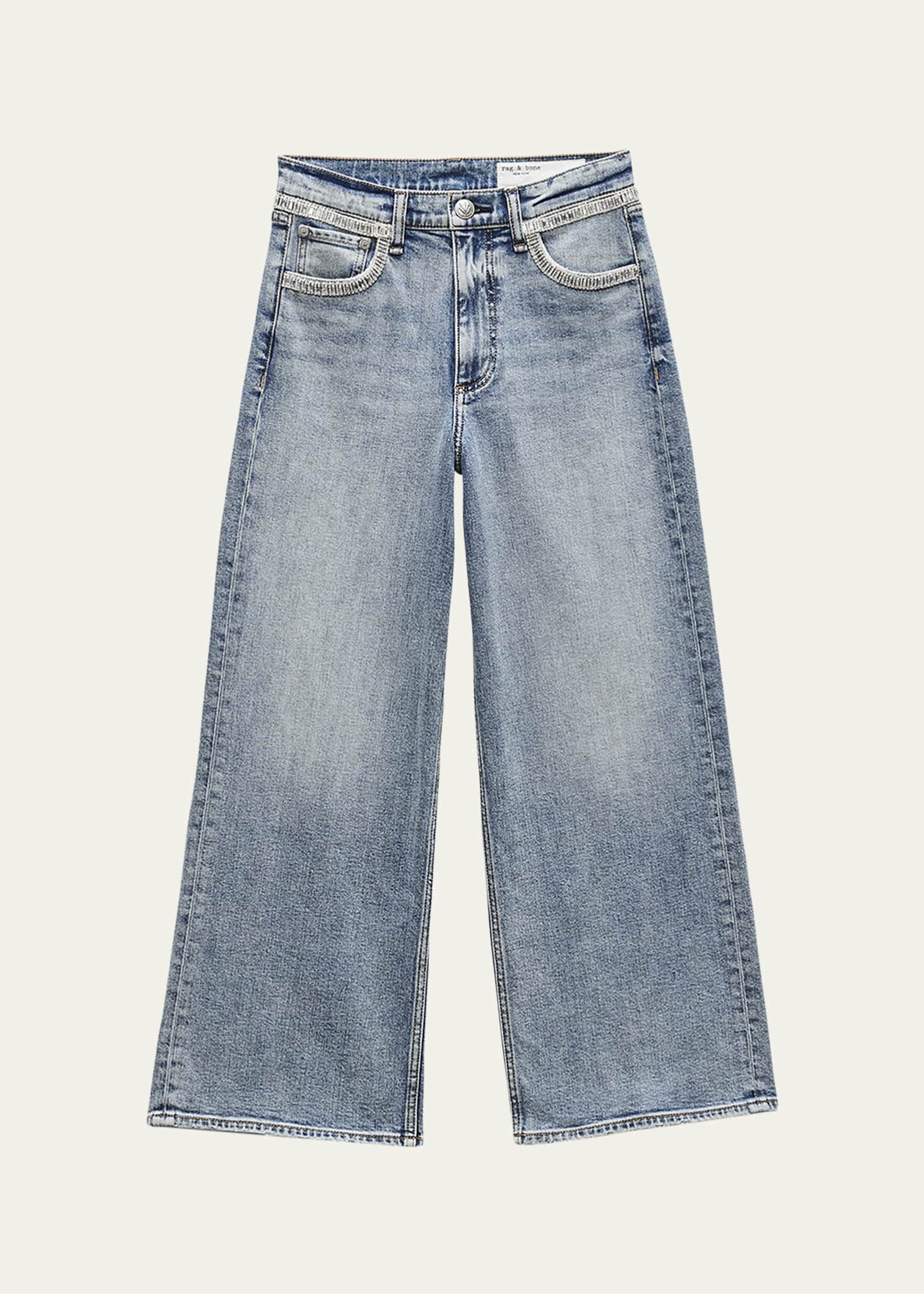Rag & Bone Andi Embellished Wide Ankle Jeans Image 1 of 5
