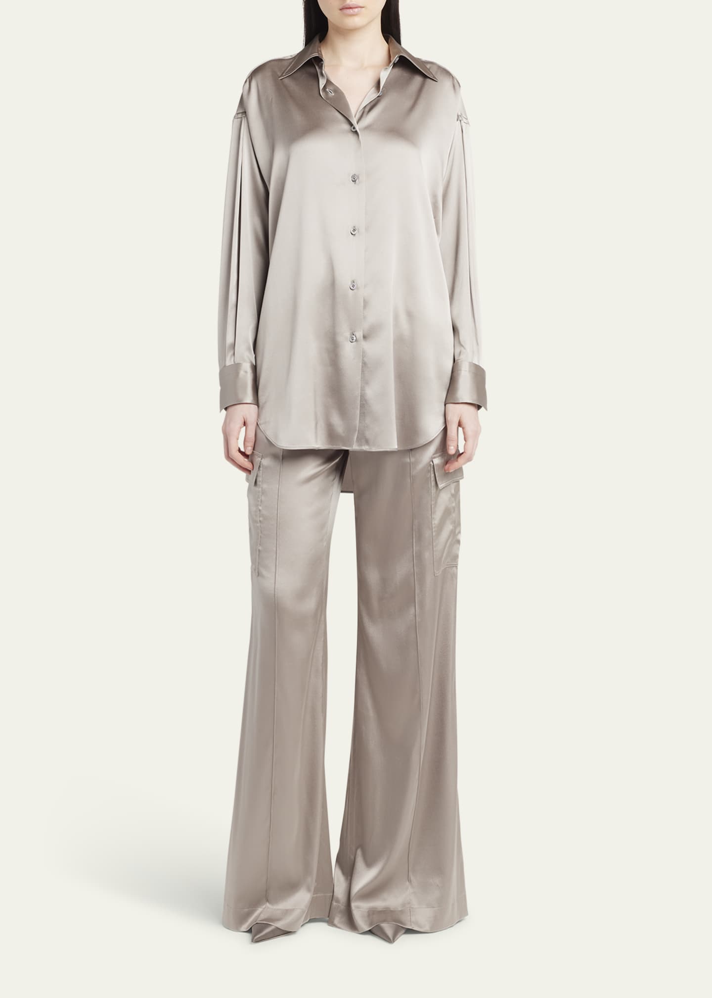 【関税＆送料込み】Tom Ford Stretch Silk Satin Cargo Pj Pan TOM FORD Stretch Silk Wide-Leg Cargo Pajama Pants - Bergdorf