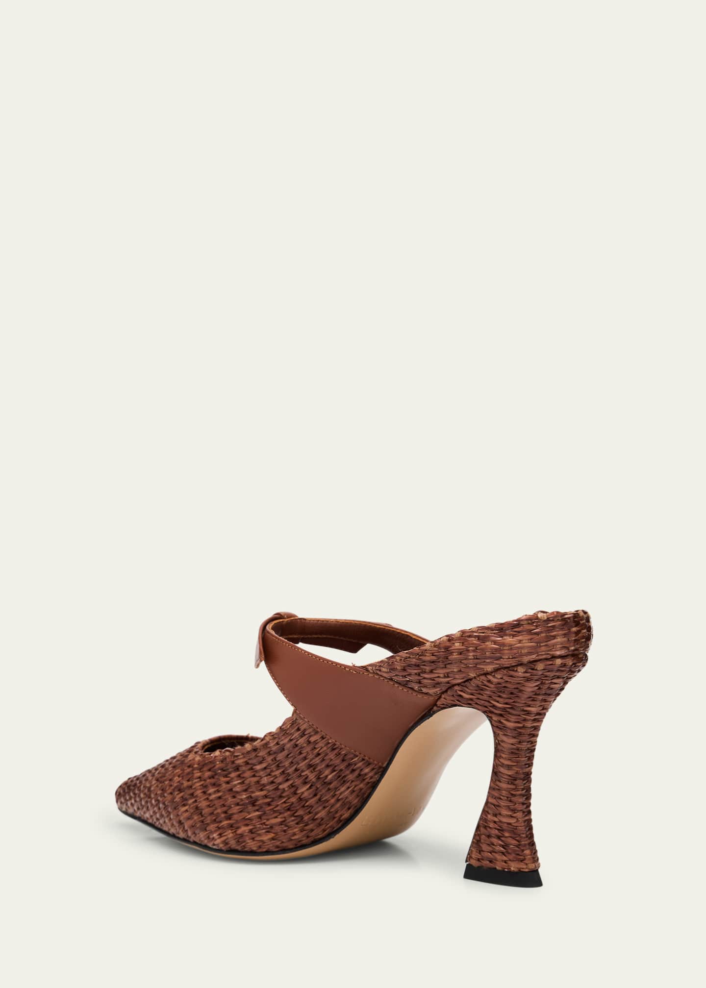 Alexandre Birman Woven Raffia and Leather Pumps Image 2 of 4