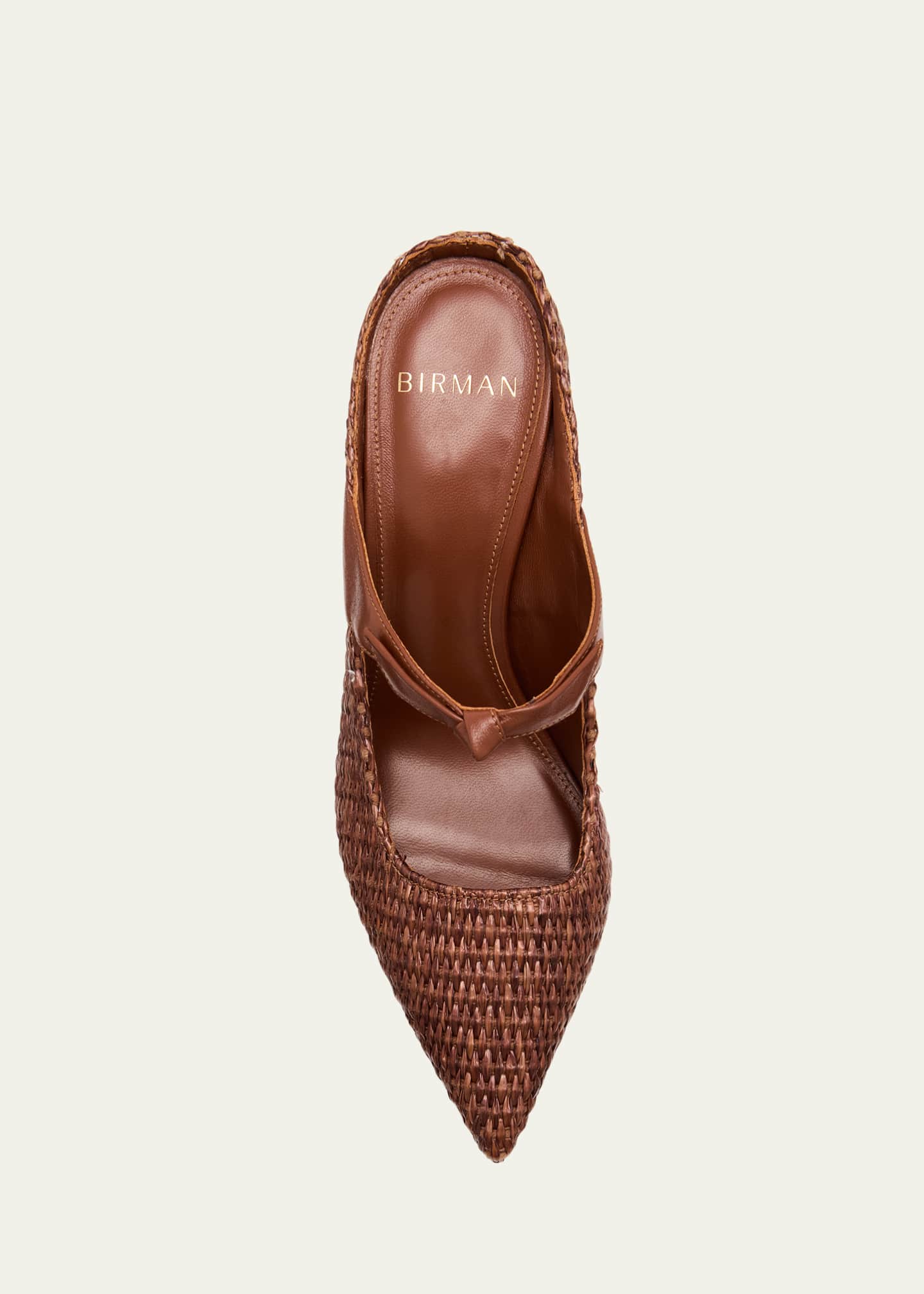 Alexandre Birman Woven Raffia and Leather Pumps Image 4 of 4