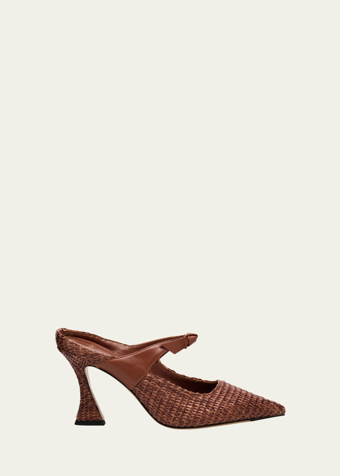 Alexandre Birman Woven Raffia and Leather Pumps Image 1 of 4