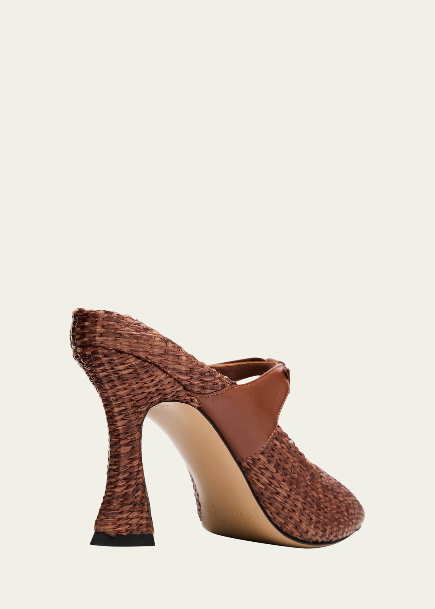Alexandre Birman Woven Raffia and Leather Pumps Image 3 of 4