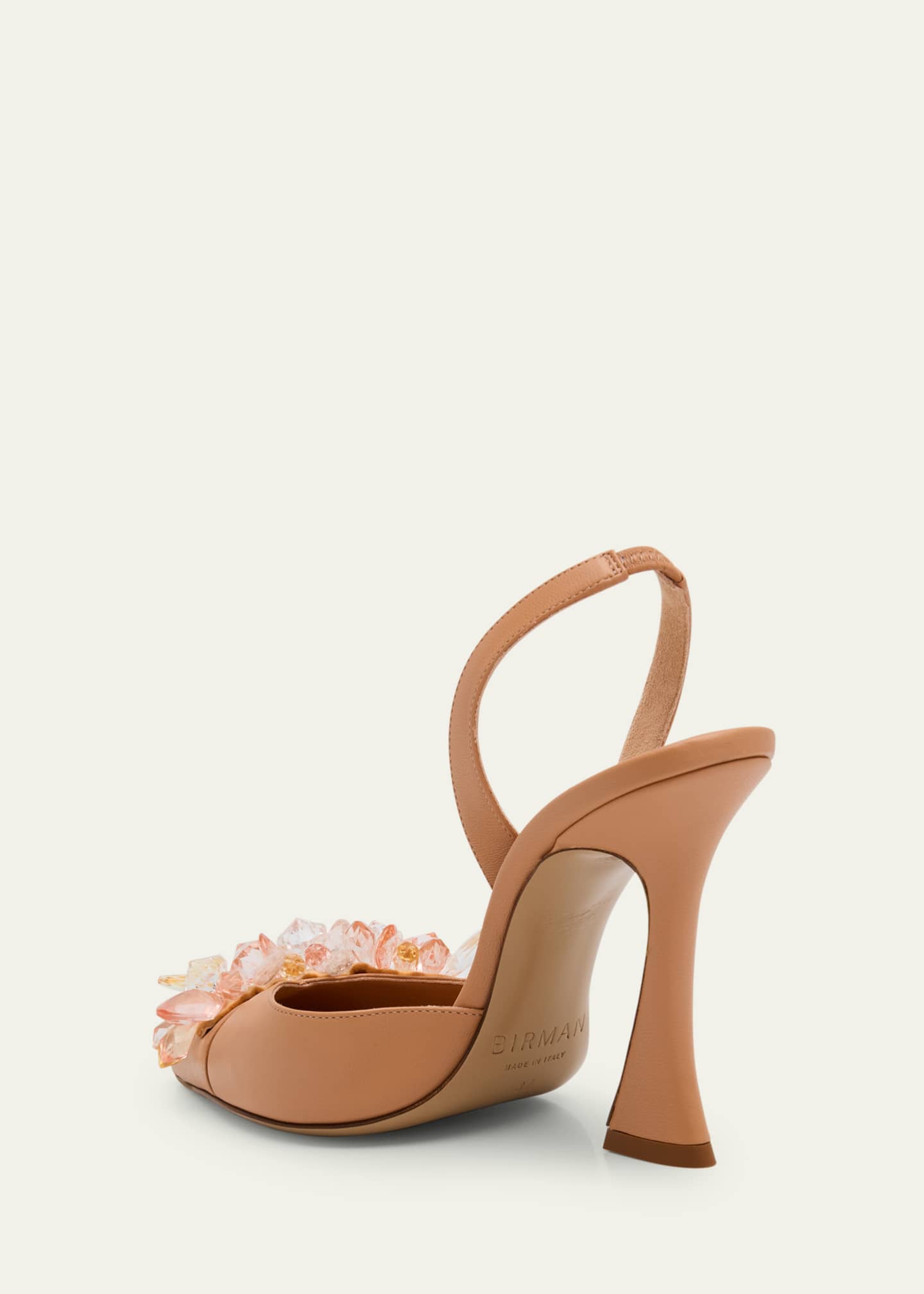 Alexandre Birman Sierra Crystal Leather Slingback Pumps Image 2 of 4