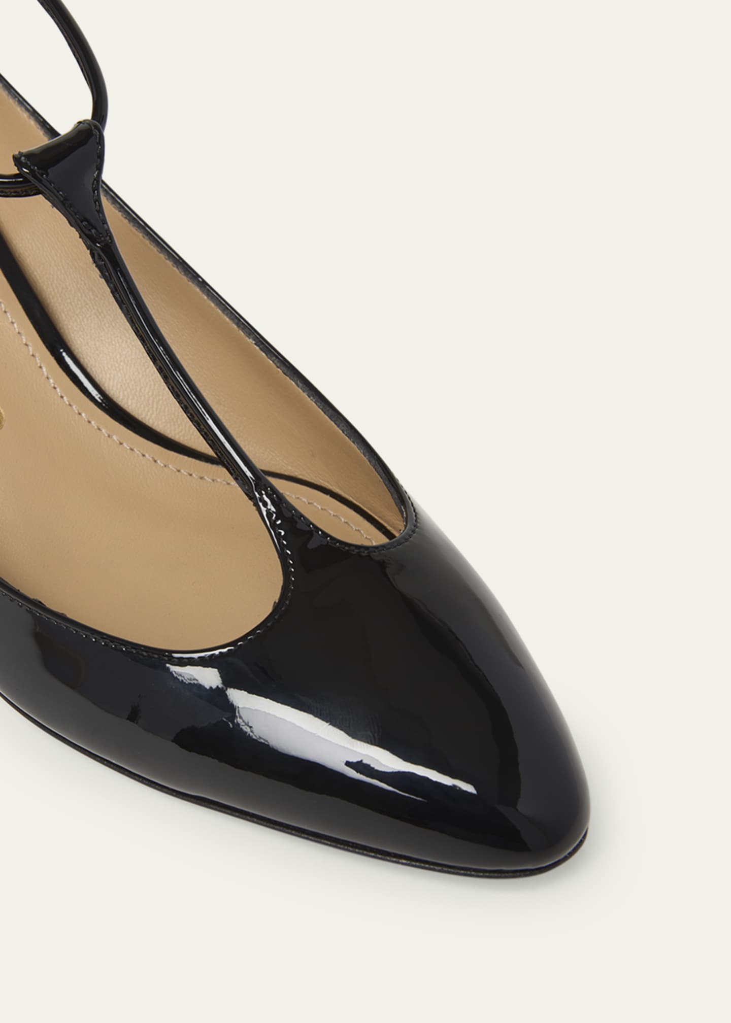 Ferragamo Tania Patent T-Strap Pumps Image 3 of 4
