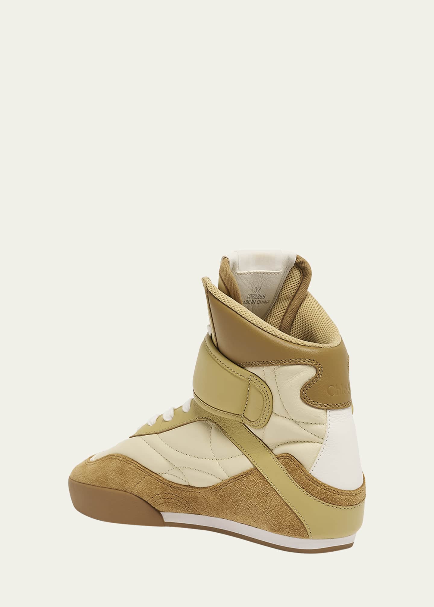 Chloe Kick Mixed Leather High-Top Sneakers Image 2 of 4