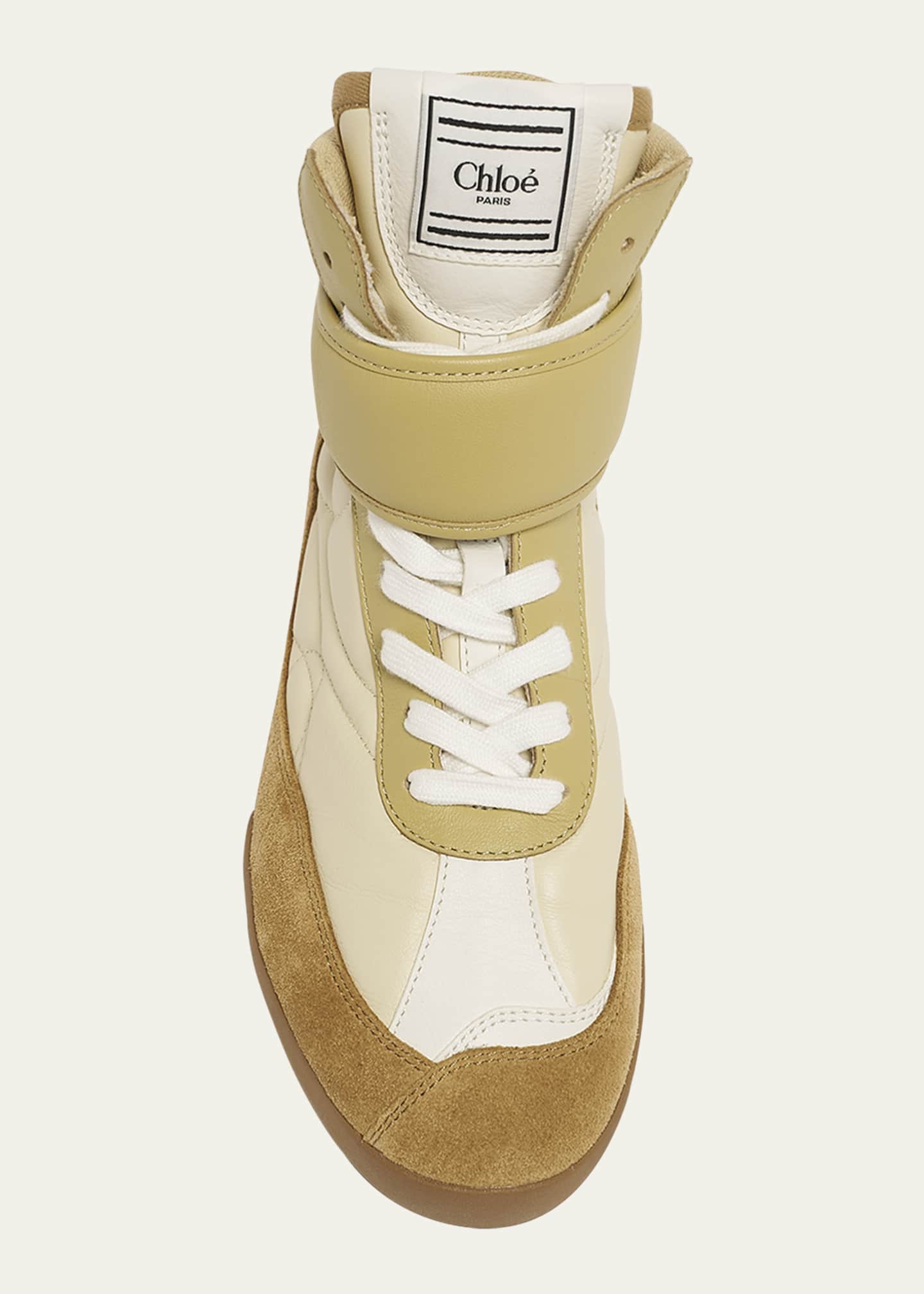 Chloe Kick Mixed Leather High-Top Sneakers Image 4 of 4