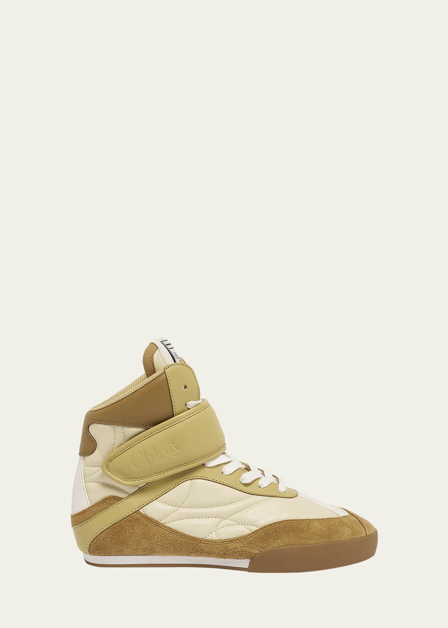 Chloe Kick Mixed Leather High-Top Sneakers Image 1 of 4