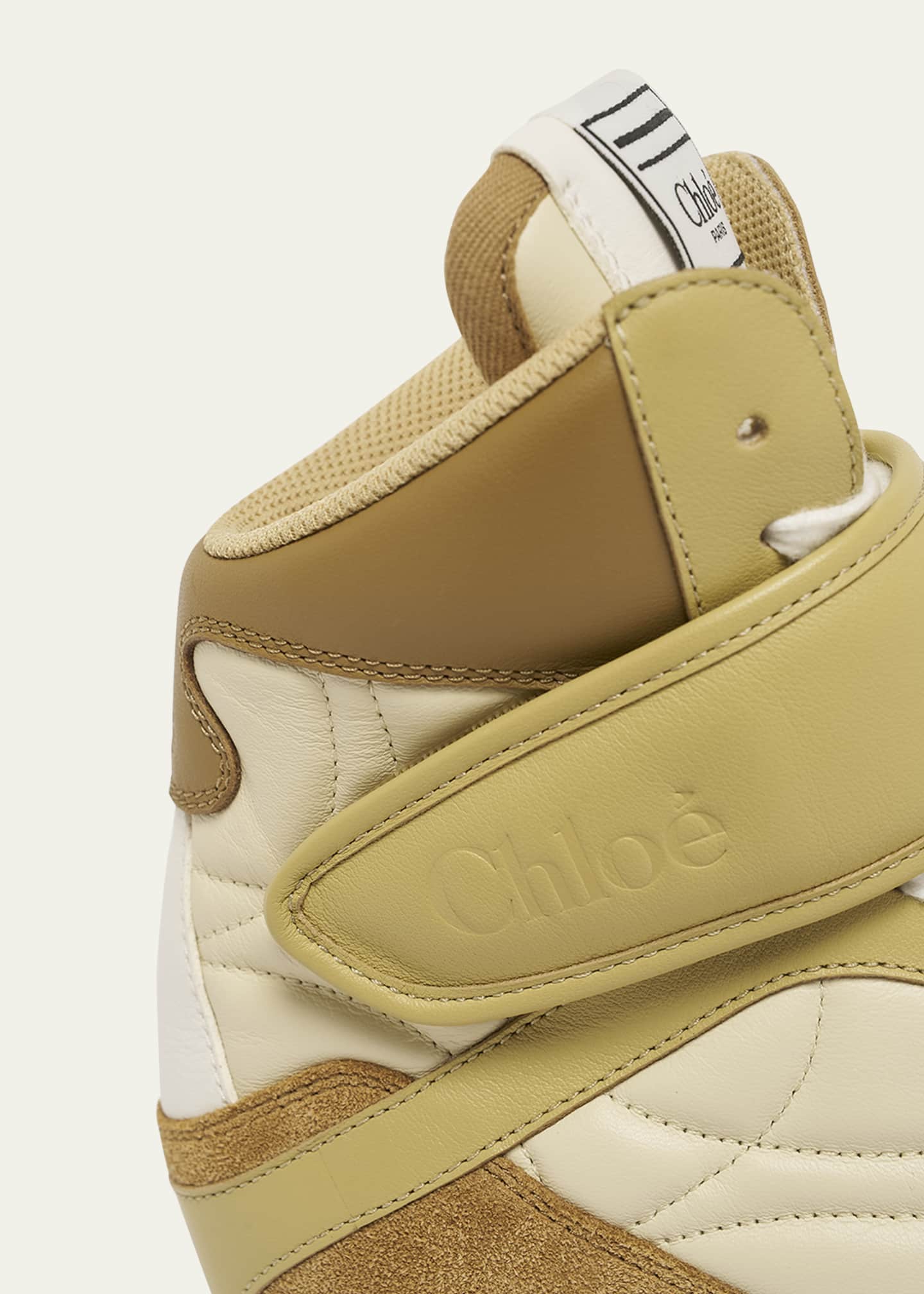 Chloe Kick Mixed Leather High-Top Sneakers Image 3 of 4