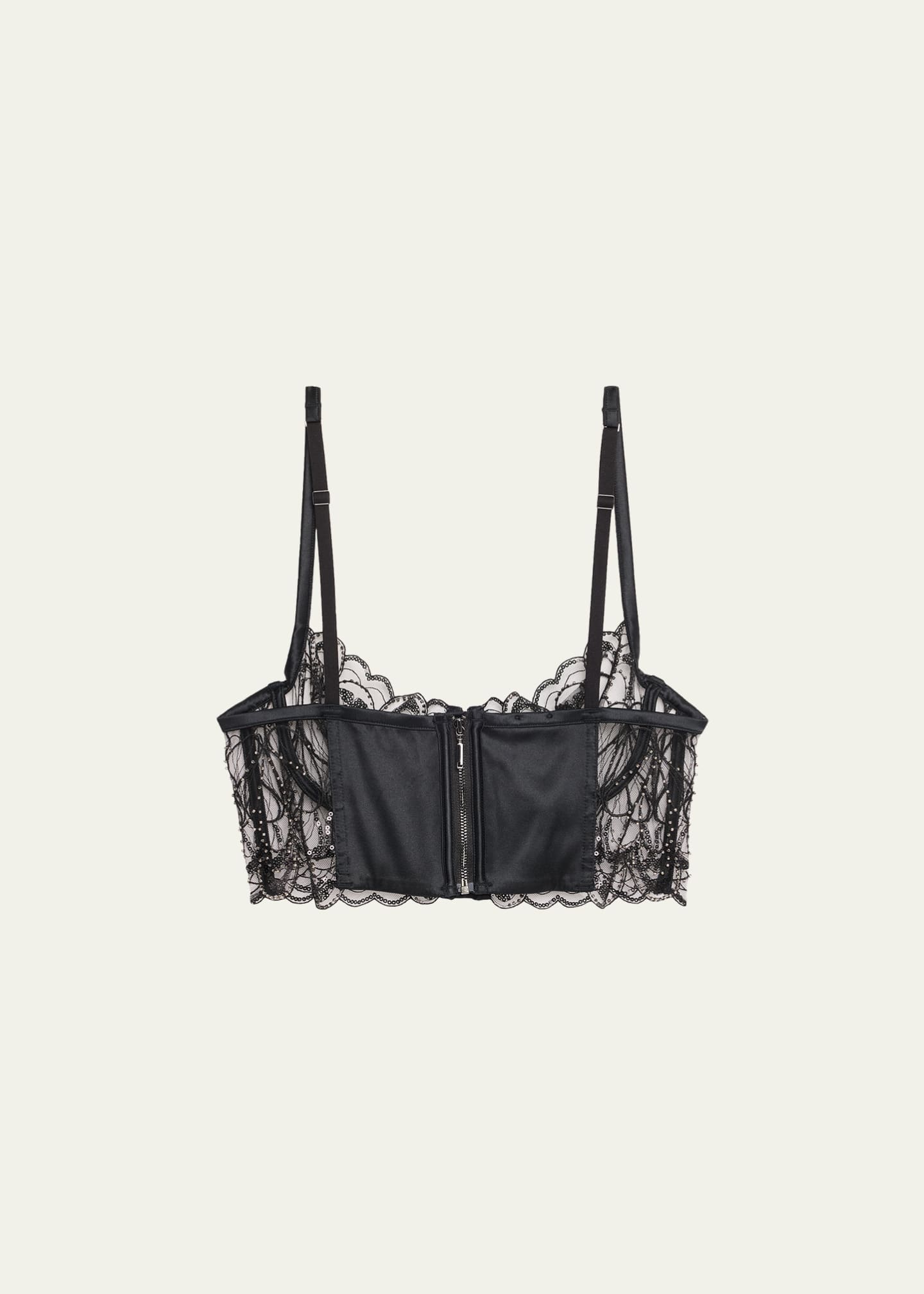 Livy Paradis Bead-Embroidered Sheer Bustier - Bergdorf Goodman