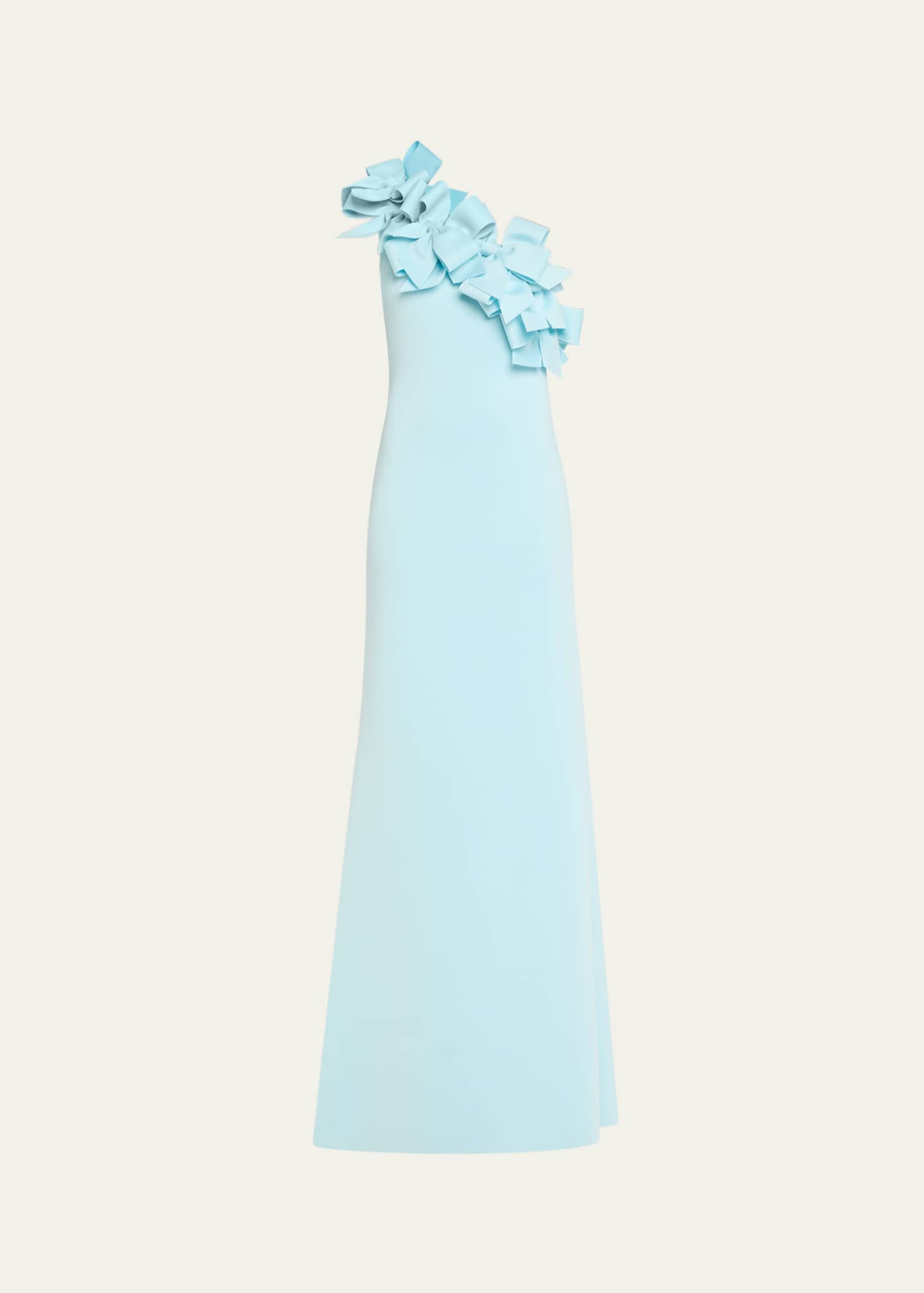 badgley mischka blue bow dress Badgley Mischka Strapless Bow Gown
