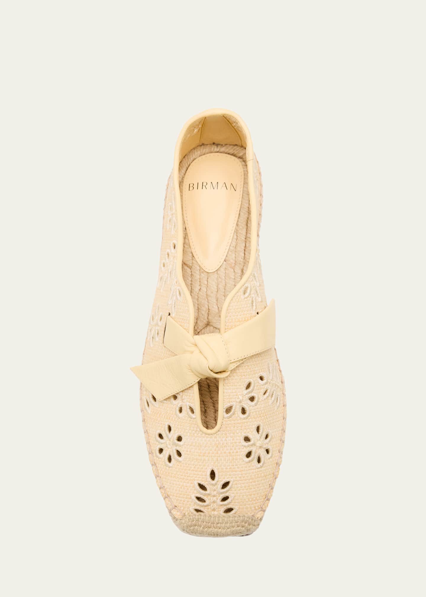 Alexandre Birman Clarita Eyelet Raffia Leather-Knot Espadrilles Image 4 of 4
