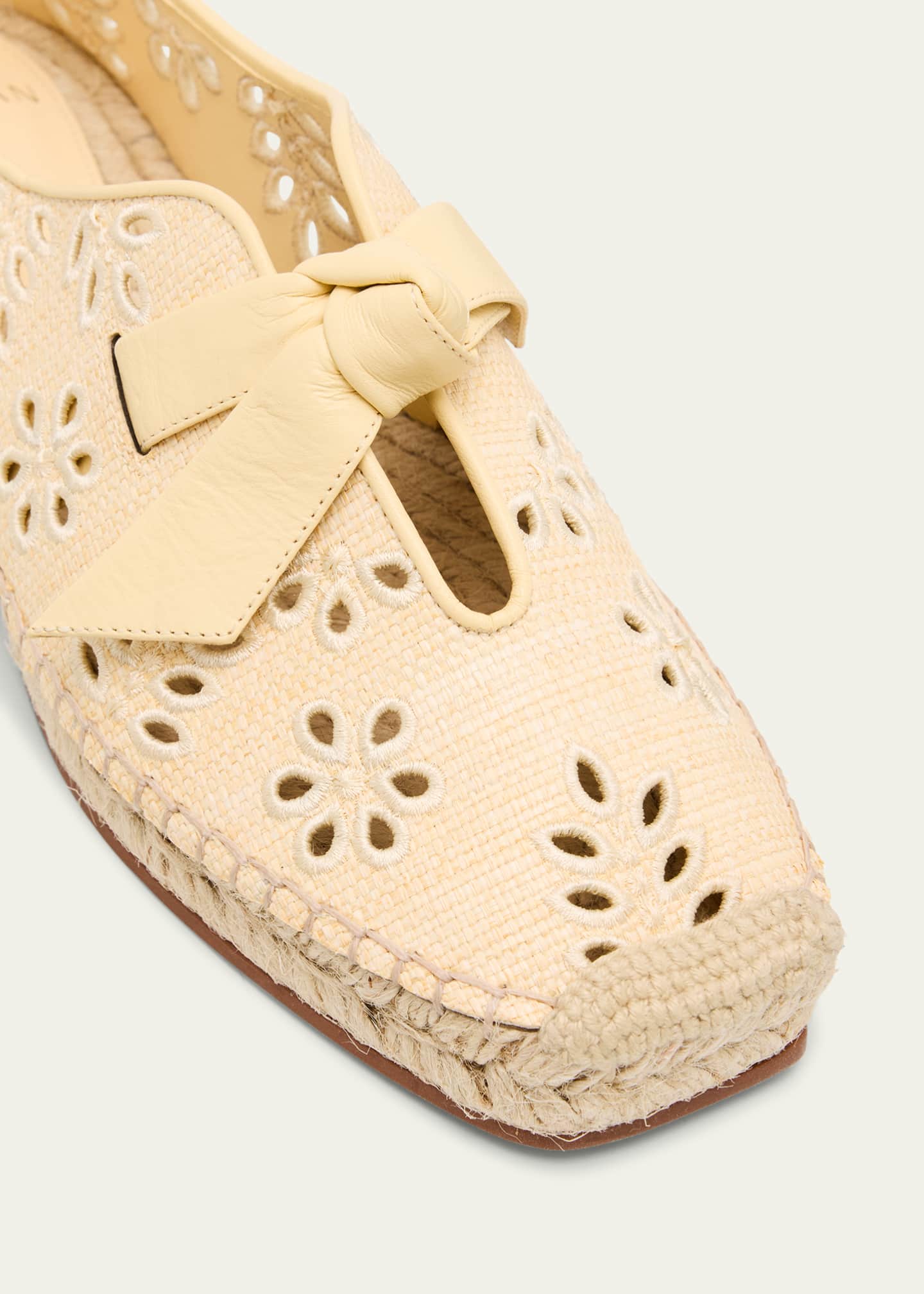 Alexandre Birman Clarita Eyelet Raffia Leather-Knot Espadrilles Image 3 of 4