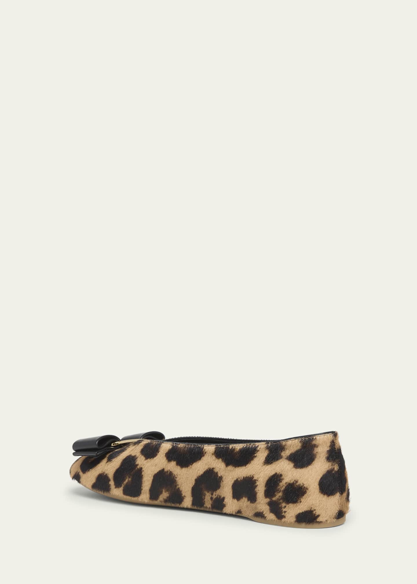 Ferragamo Vanna Leopard Bow Ballerina Flats Image 2 of 4