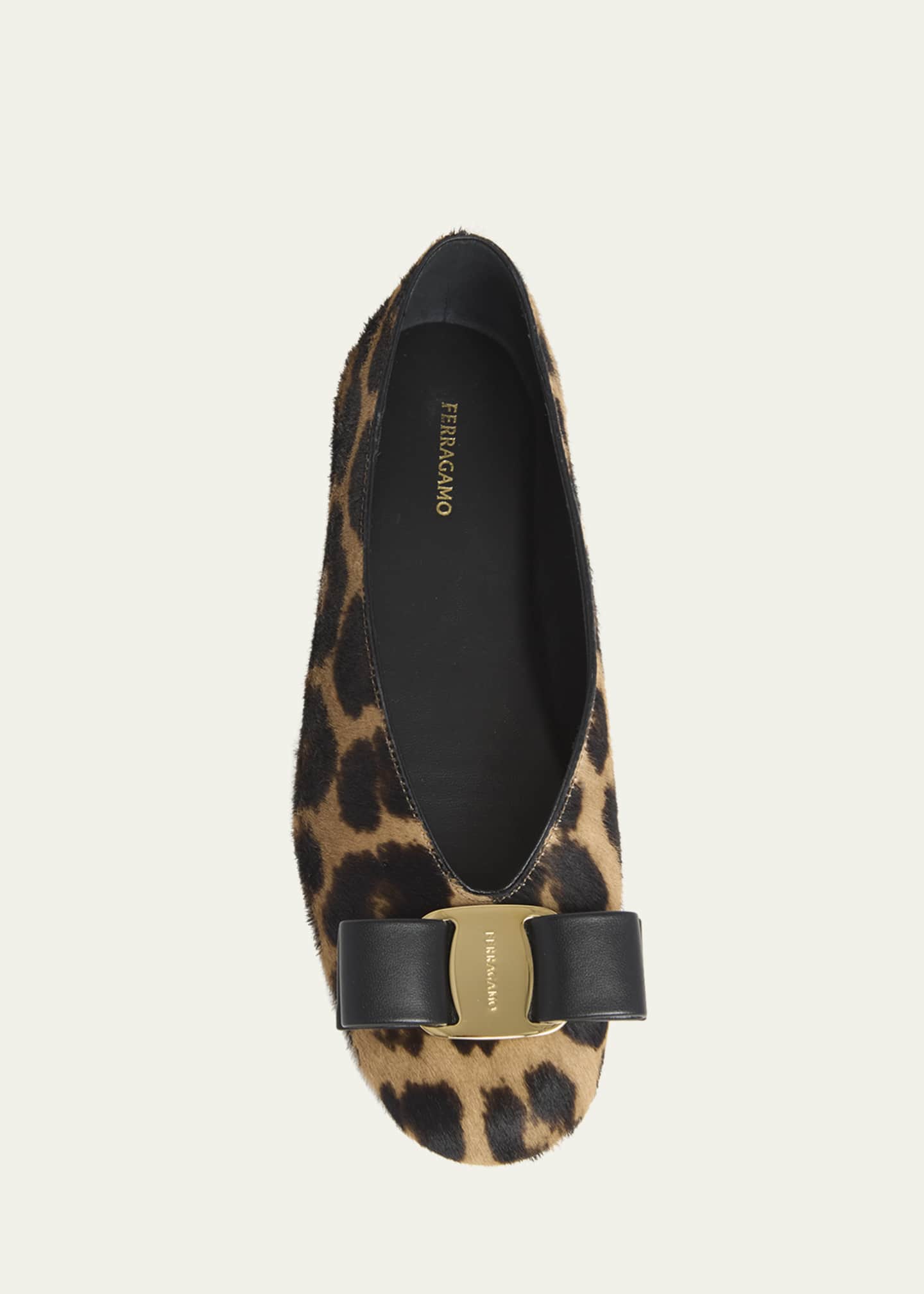 Ferragamo Vanna Leopard Bow Ballerina Flats Image 4 of 4
