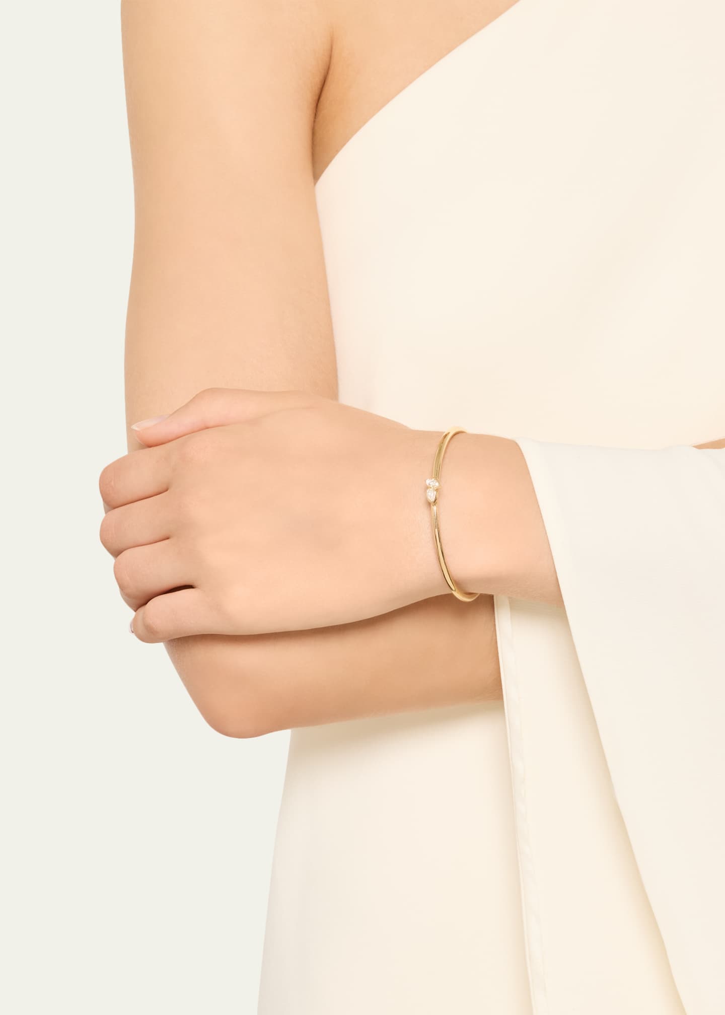Poppy 2 Stone Plie Bangle, 3mm