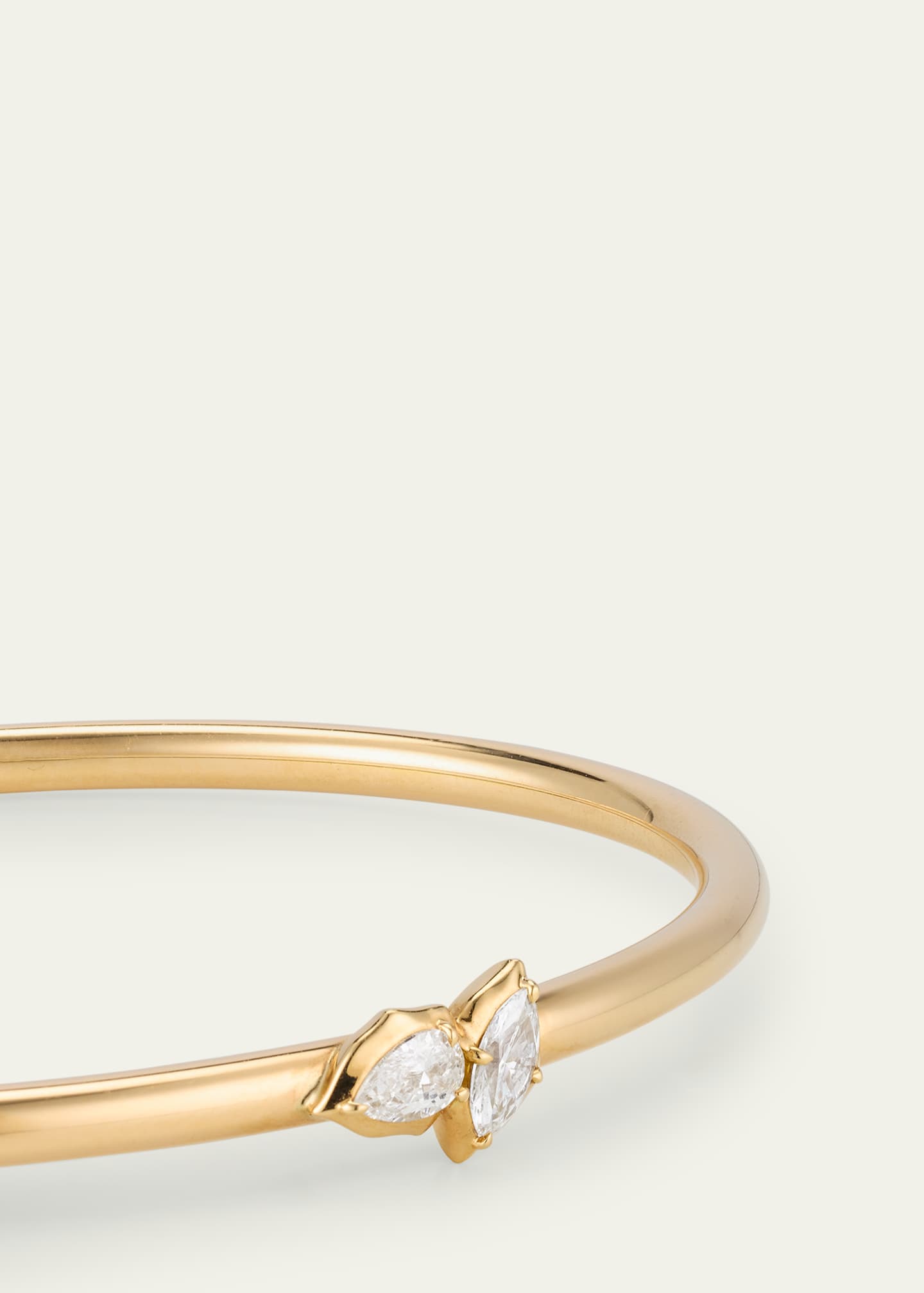 Poppy 2 Stone Plie Bangle, 3mm