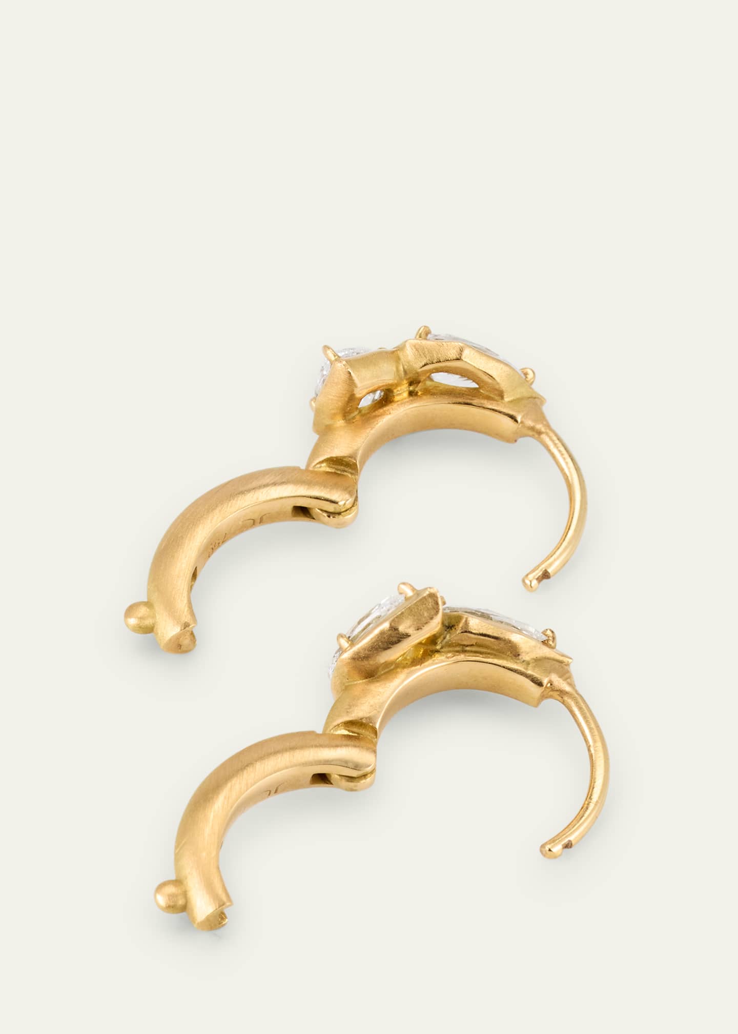 Jade Trau Poppy Huggie Earrings with Diamonds Image 4 of 4