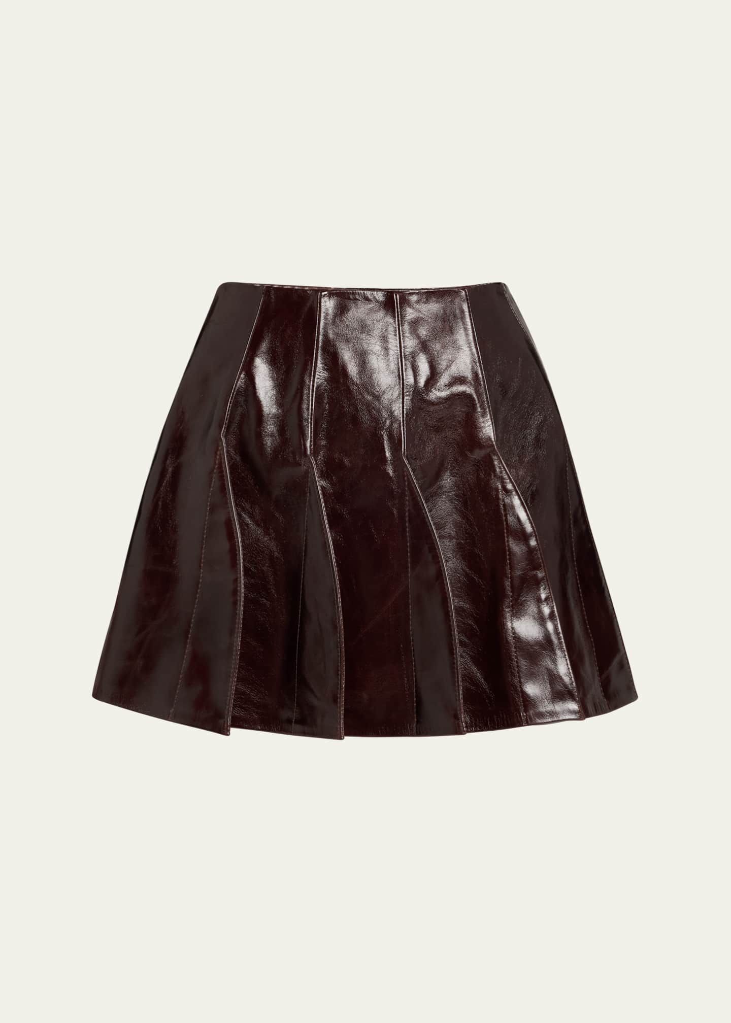 anOnlyChild Ellis Fit-and-Flare Mini Leather Skirt Image 1 of 5