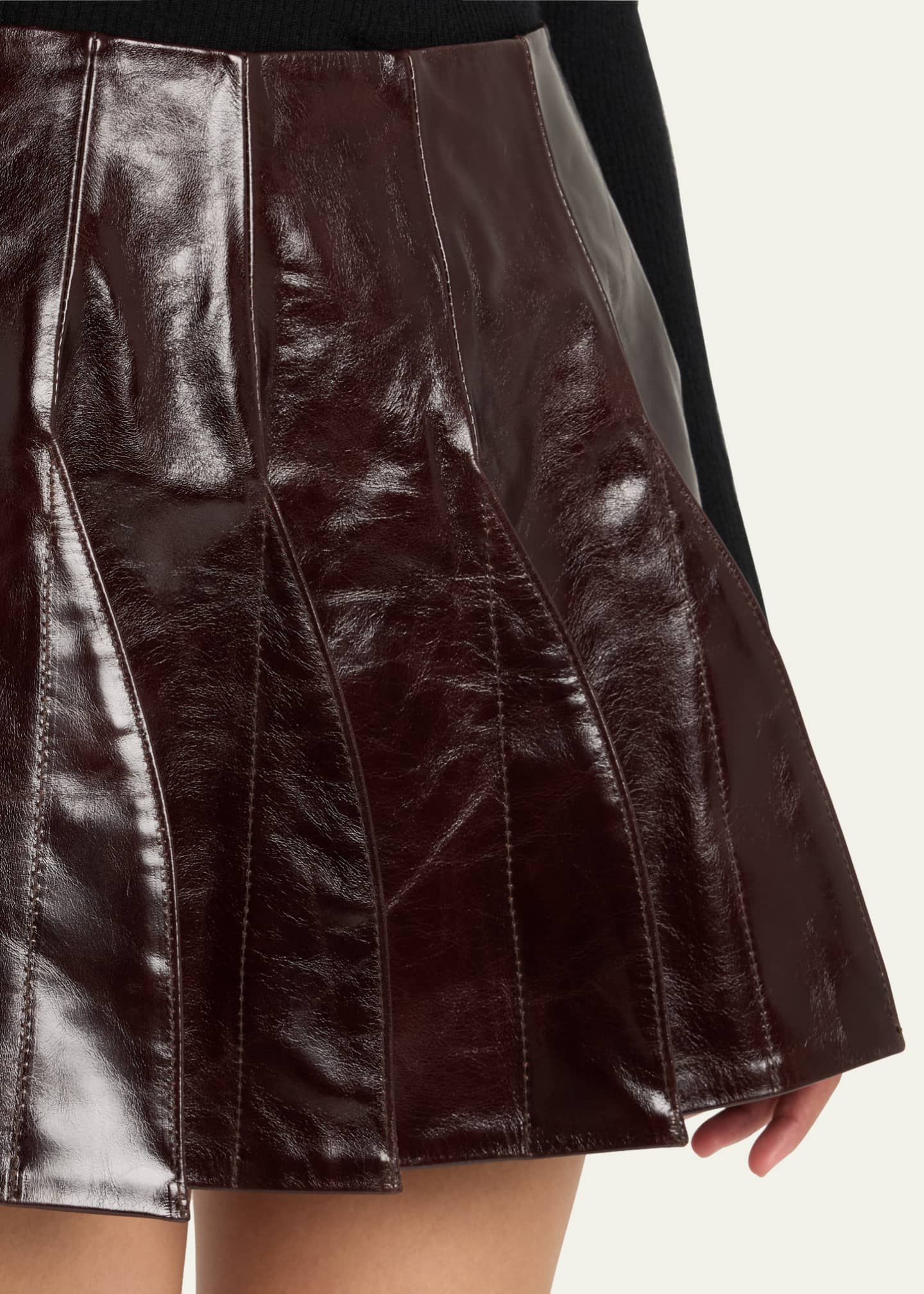 anOnlyChild Ellis Fit-and-Flare Mini Leather Skirt Image 5 of 5