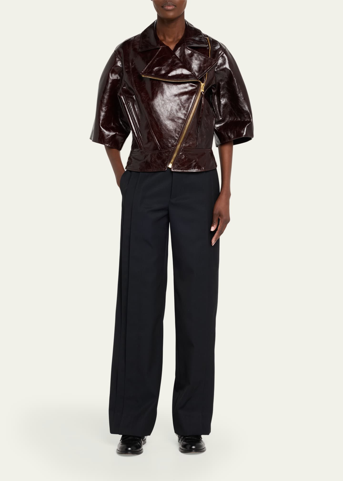 anOnlyChild Toots Crinkle Leather Jacket Image 2 of 5