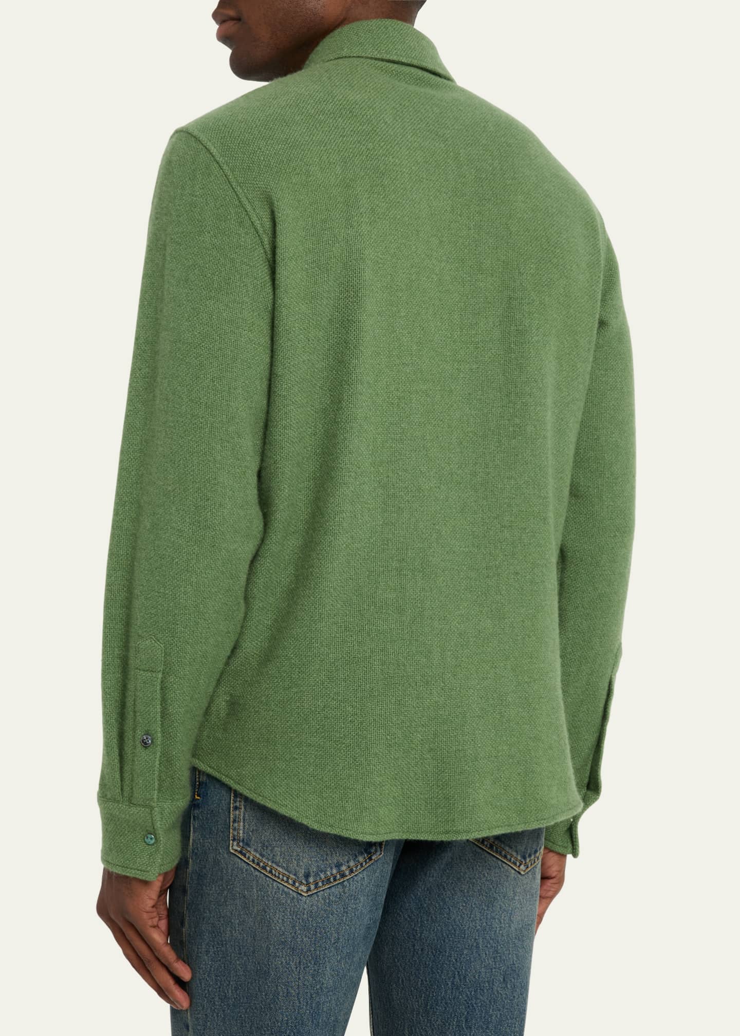 God's True Cashmere Men's Emerald-Snap Sport Shirt Image 3 of 5