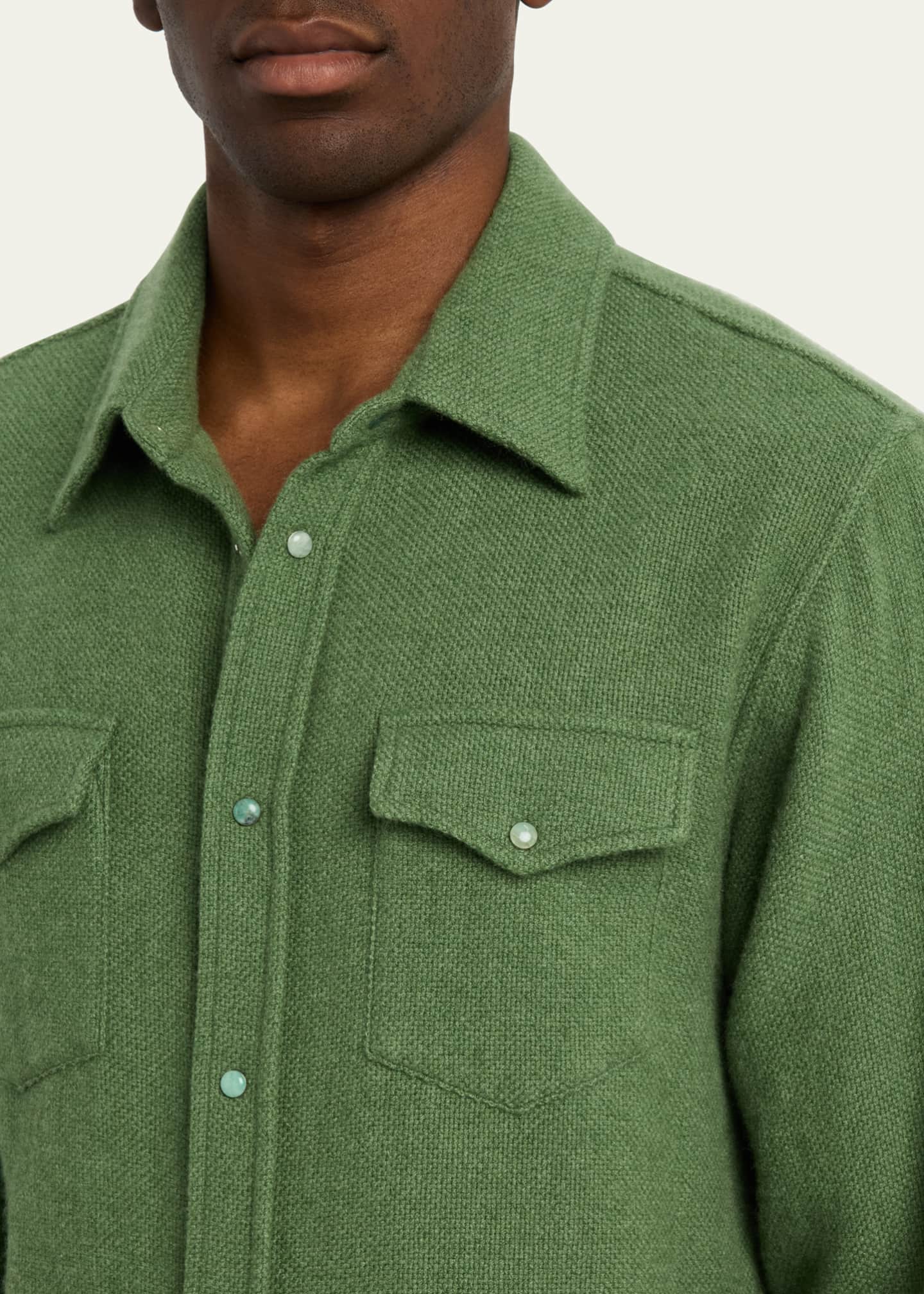 God's True Cashmere Men's Emerald-Snap Sport Shirt Image 5 of 5