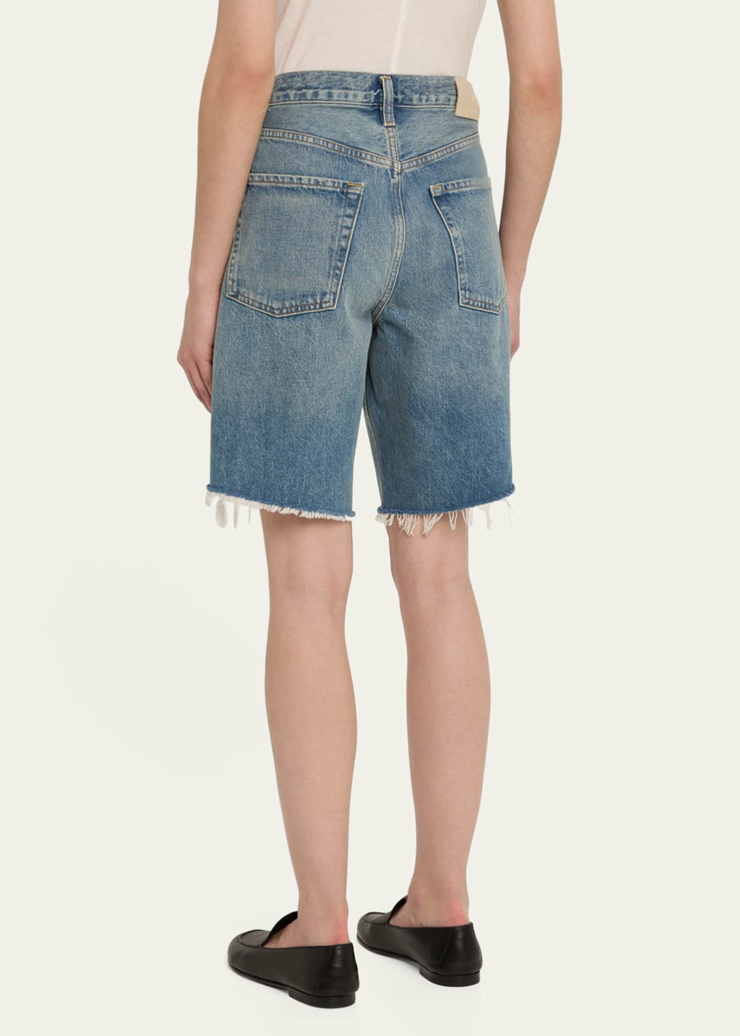 Citizens of Humanity Ayla Frayed Long Denim Shorts Image 3 of 5