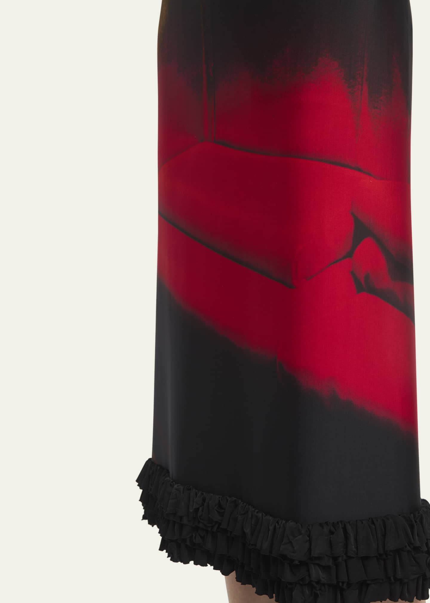 Jil Sander Abstract Straight Ruched Midi Skirt Image 5 of 5